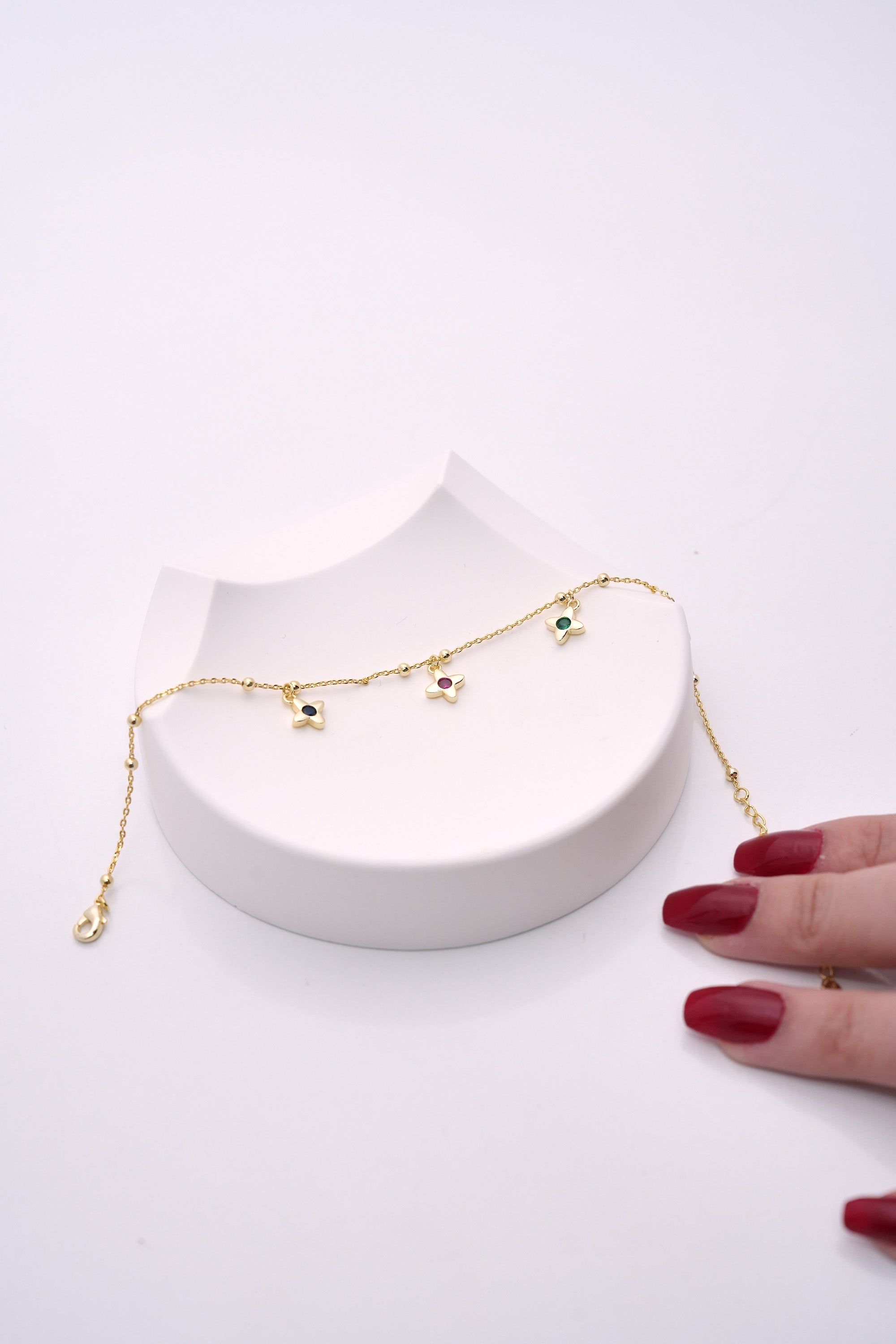 Üçlü Şans 14K Altın Kaplama Luxe Halhal