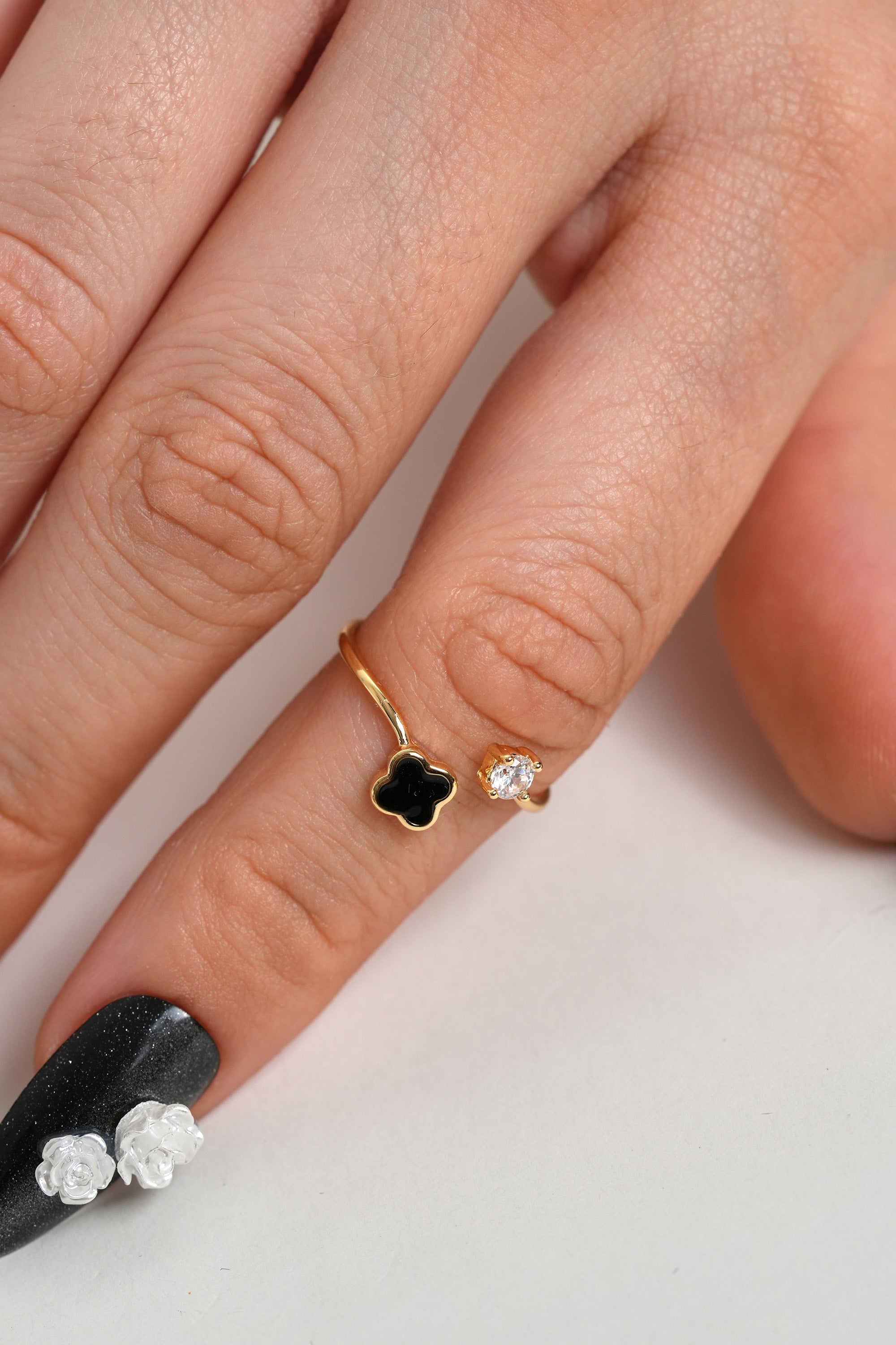 Gece Tılsımı 14K Altın Kaplama Vintage Yüzük