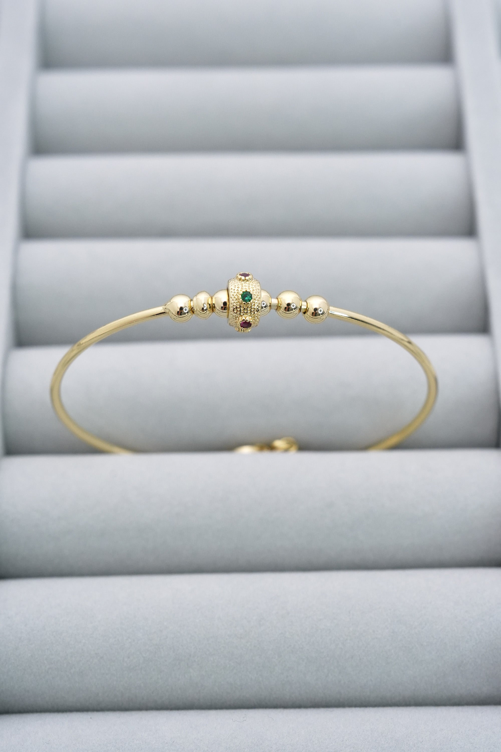 Renk Noktası 14K Altın Kaplama Luxe Bileklik