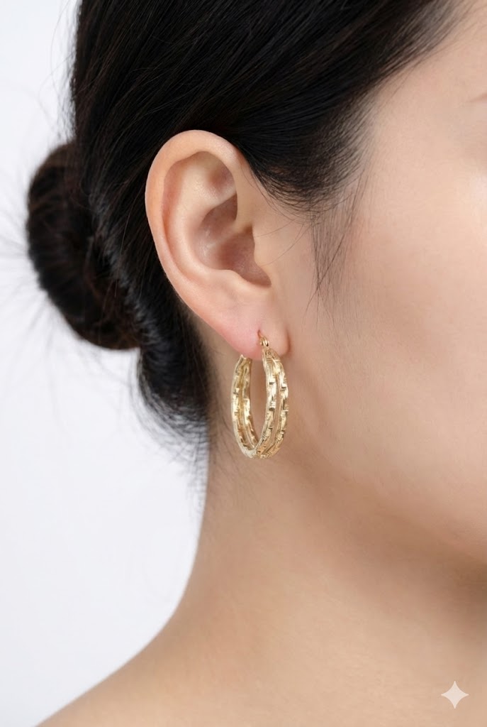 Kılçık Doku Halka Xuping Rodyum Küpe