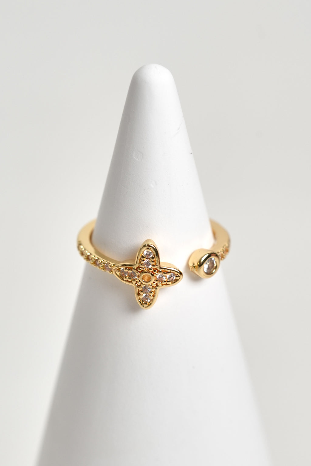 Çifte Şans 14K Altın Kaplama Vintage Yüzük