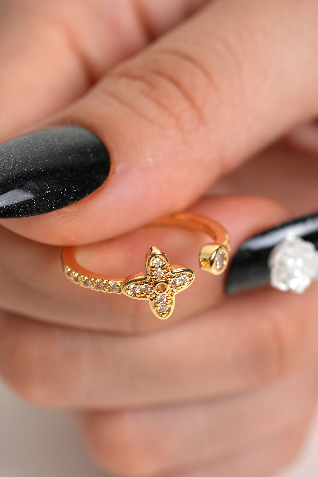 Çifte Şans 14K Altın Kaplama Vintage Yüzük