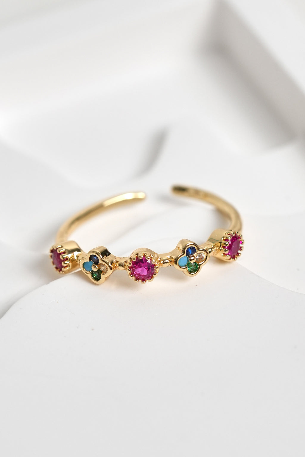 Konfeti Işıltısı 14K Altın Kaplama Vintage Yüzük