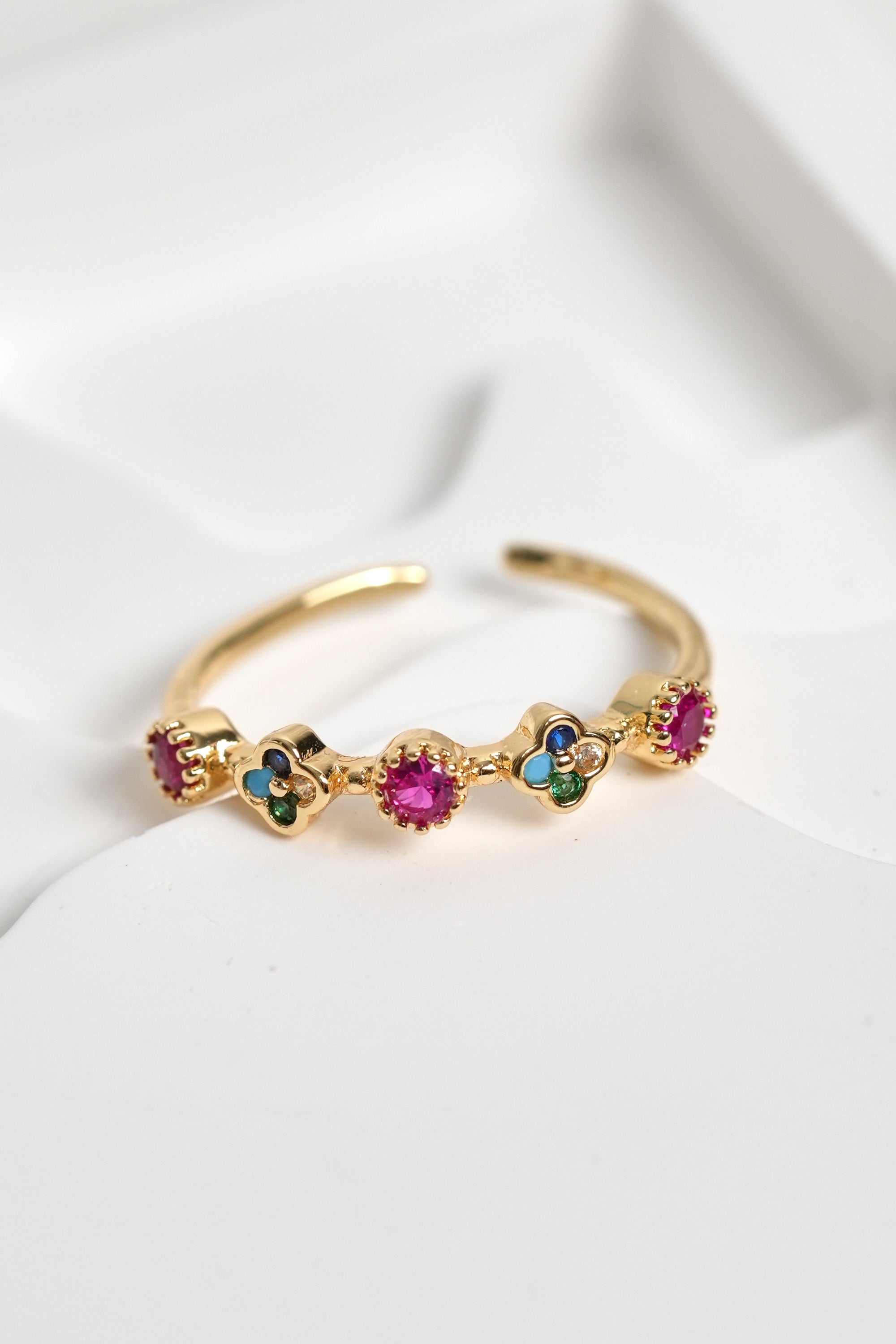 Konfeti Işıltısı 14K Altın Kaplama Vintage Yüzük