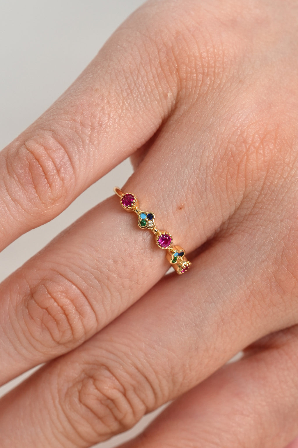 Konfeti Işıltısı 14K Altın Kaplama Vintage Yüzük