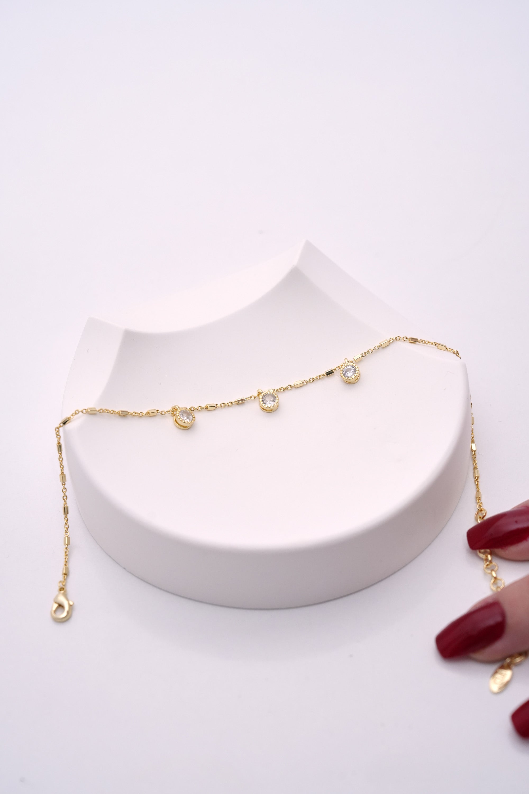 Kristal İz 14K Altın Kaplama Luxe Halhal