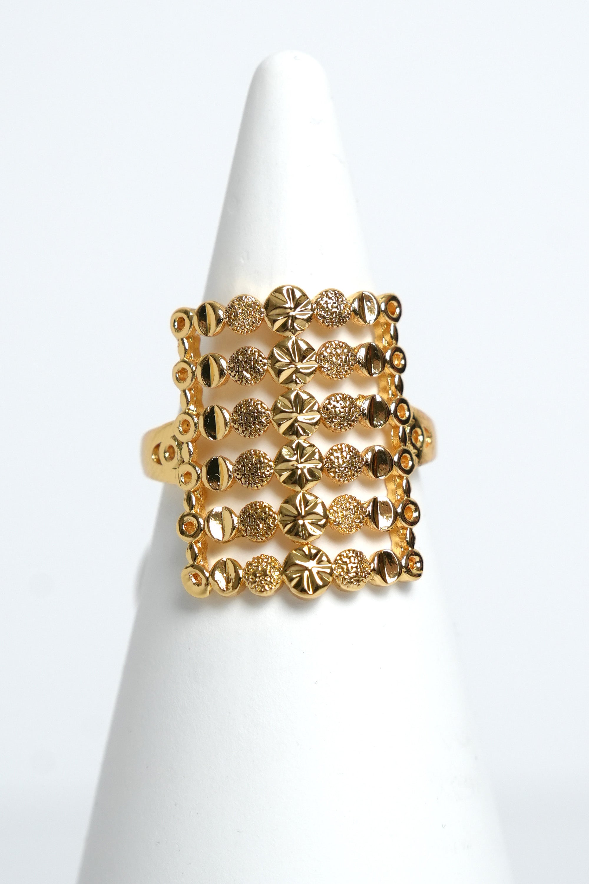 Katmanlı Işıltı 22K Altın Kaplama Yüzük