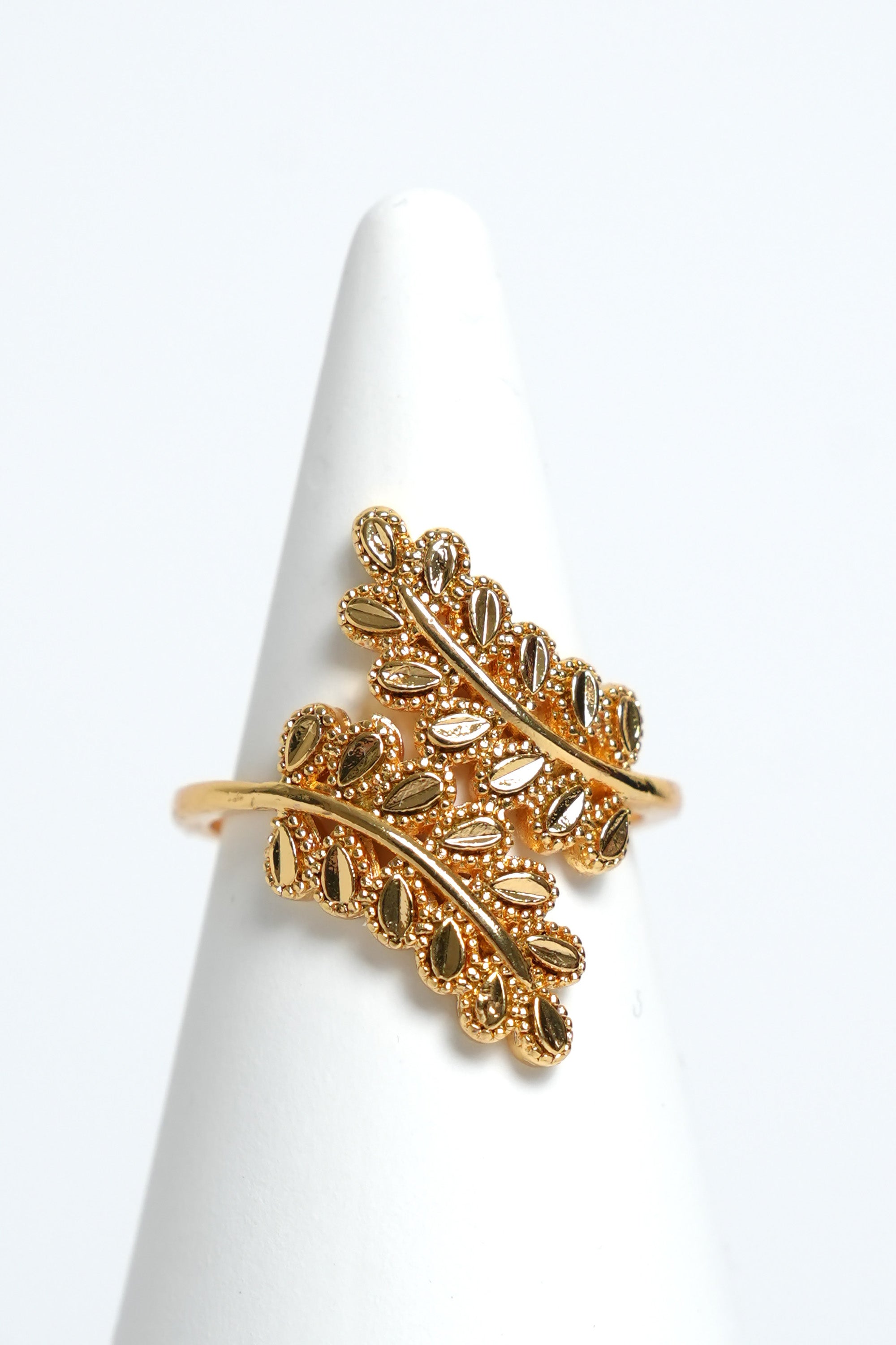 Altın Yaprak Yolu 22K Altın Kaplama Yüzük