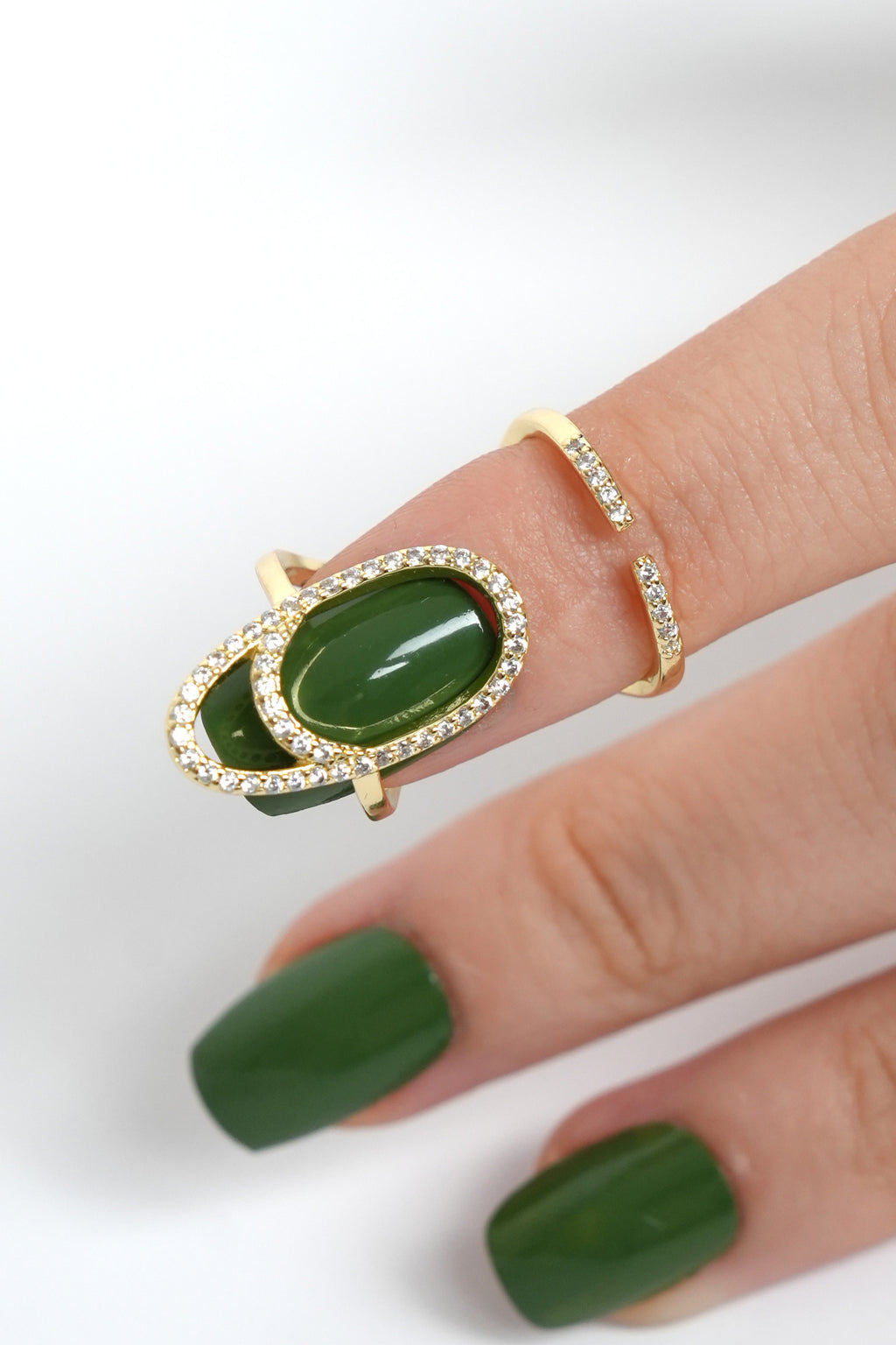 İkili Aura Tırnak Stainless Yüzük