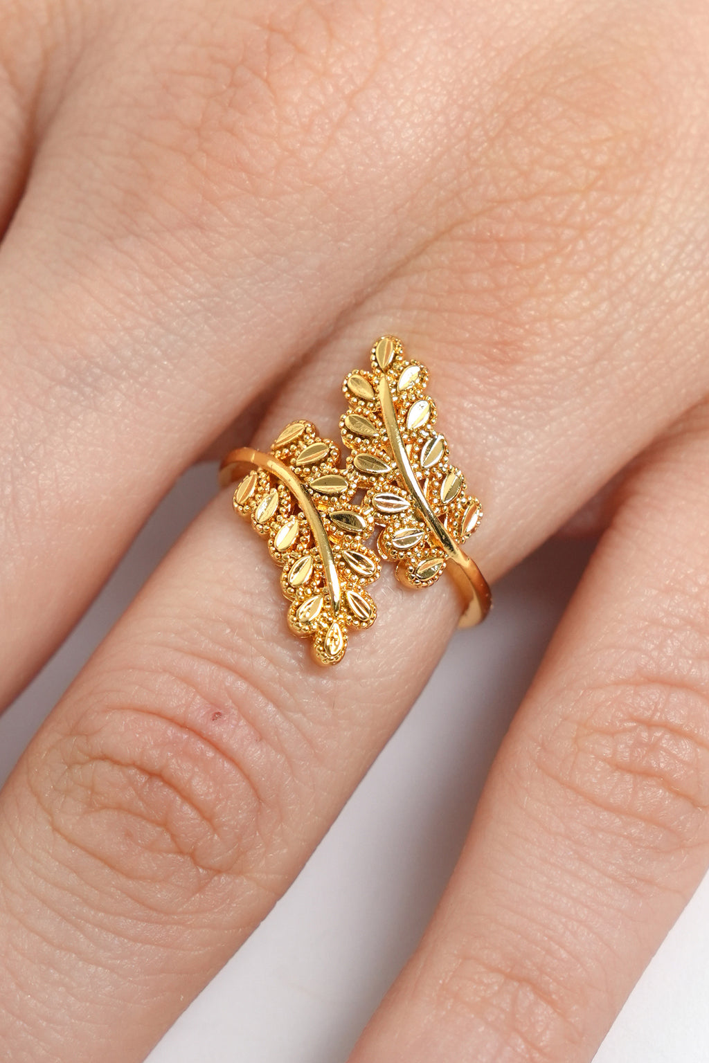 Altın Doğa İmzası 22K Altın Kaplama Yüzük