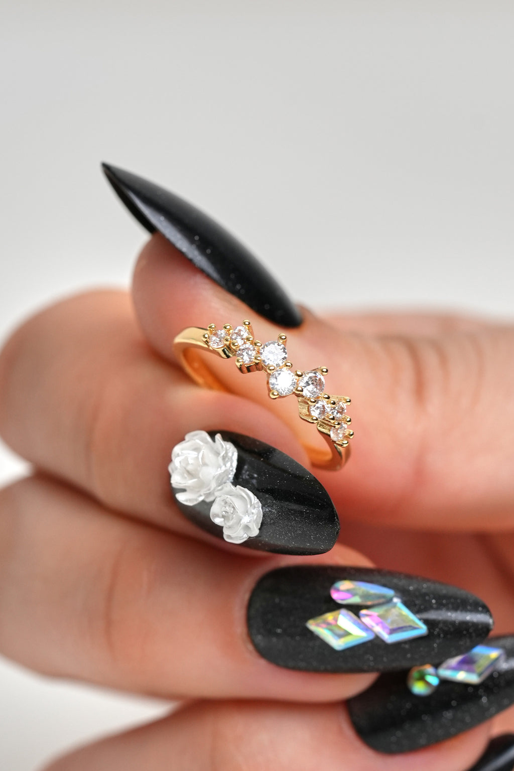 Taç Işıltısı 14K Altın Kaplama Vintage Yüzük