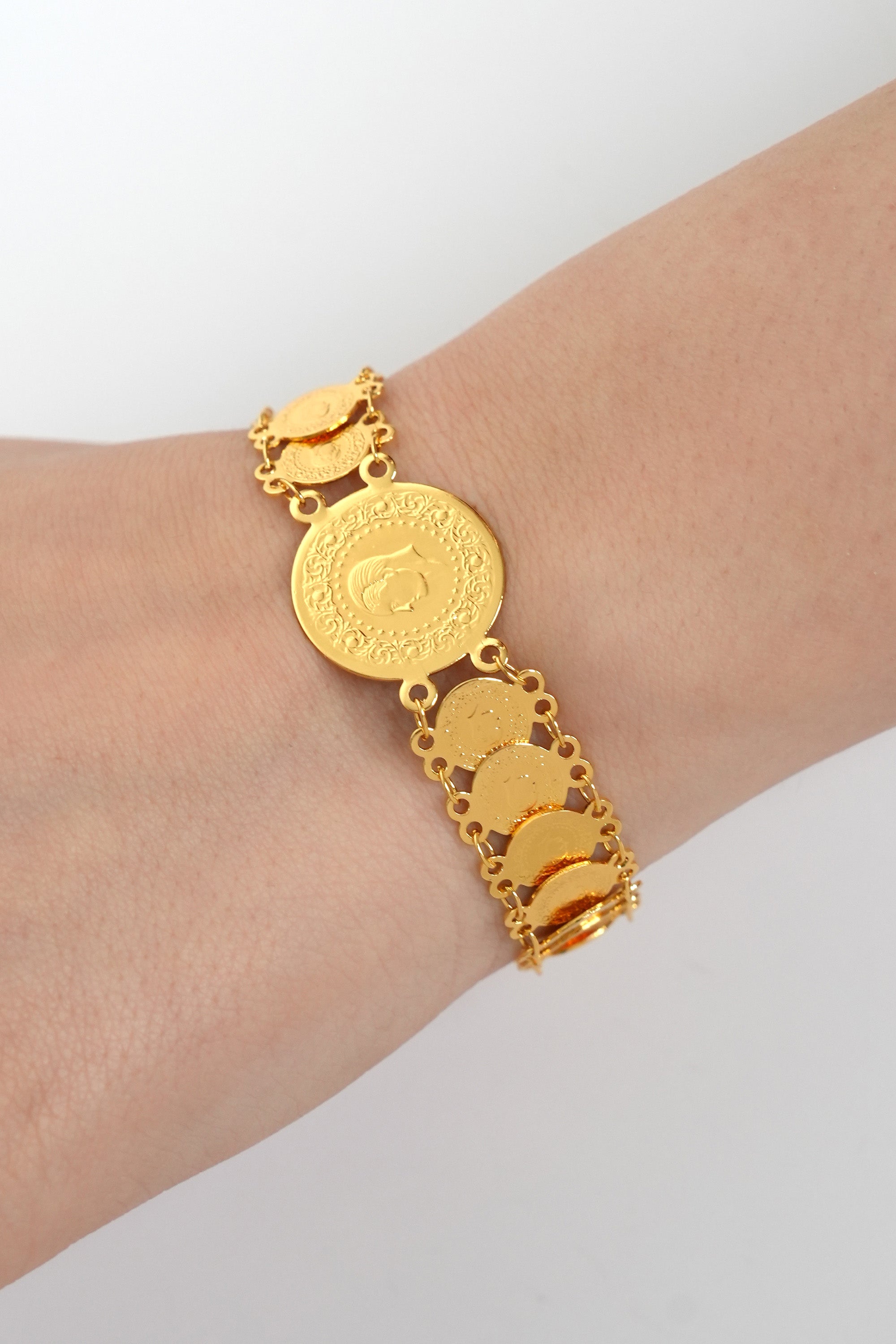 Ata Mührü Zinciri 22K Altın Kaplama Bileklik