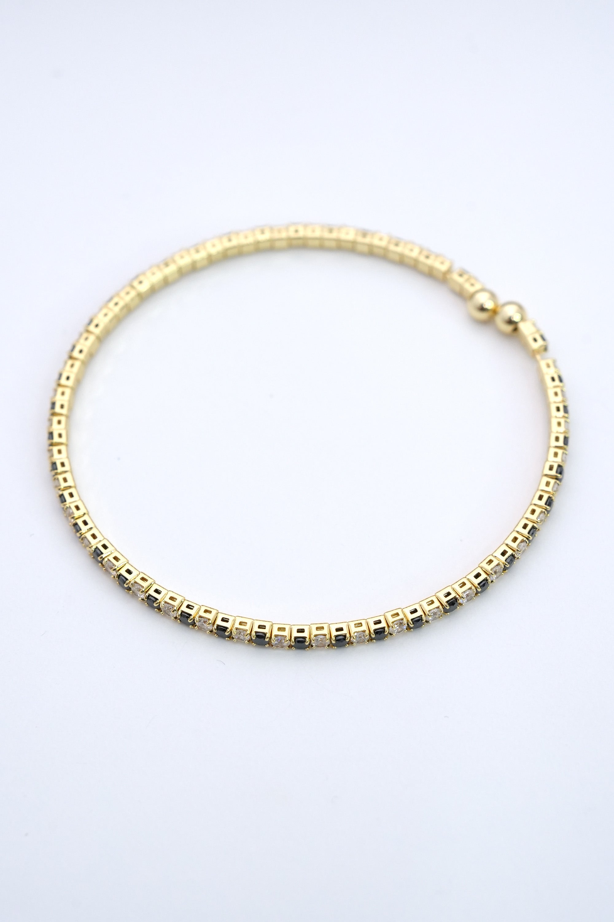 Noir Parıltı 14K Altın Kaplama Luxe Bileklik