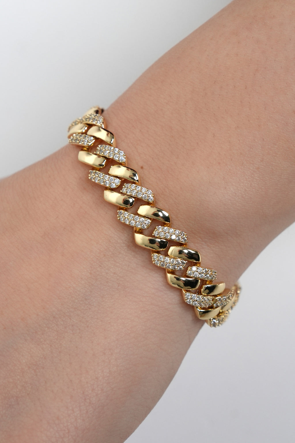 Elmas Akışı 22K Altın Kaplama Bileklik