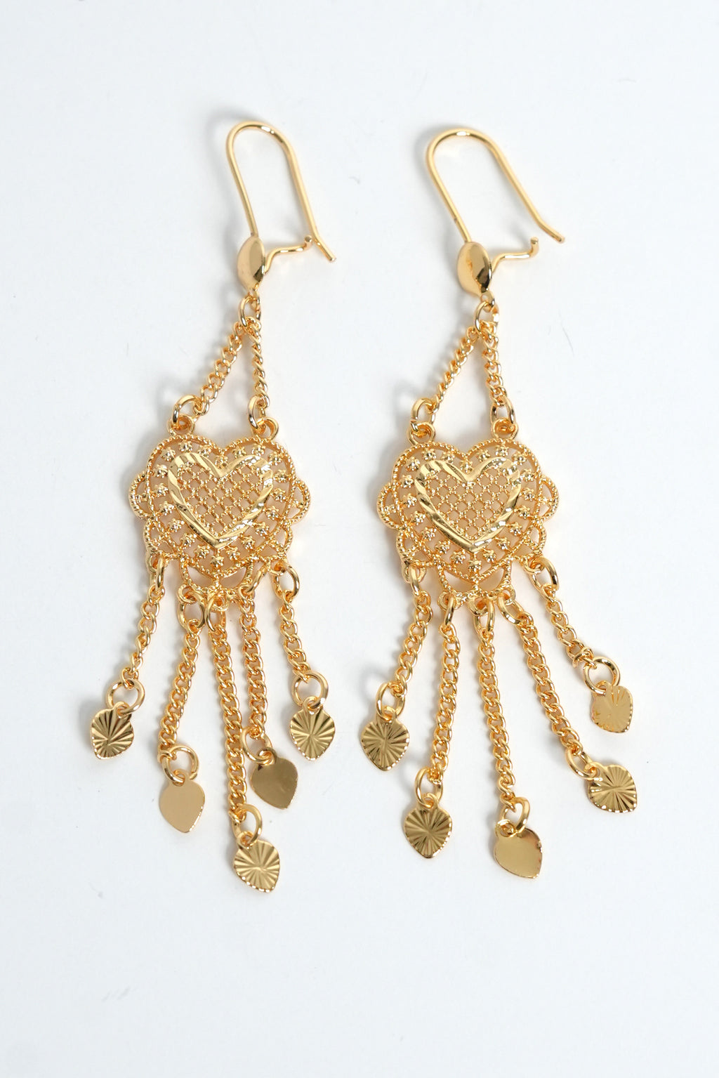 Altın Aşk Hasırı 22K Altın Kaplama Küpe