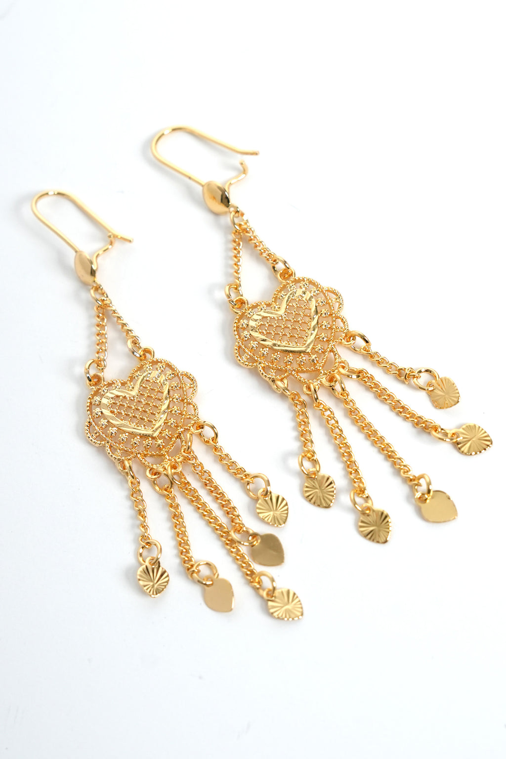 Altın Aşk Hasırı 22K Altın Kaplama Küpe