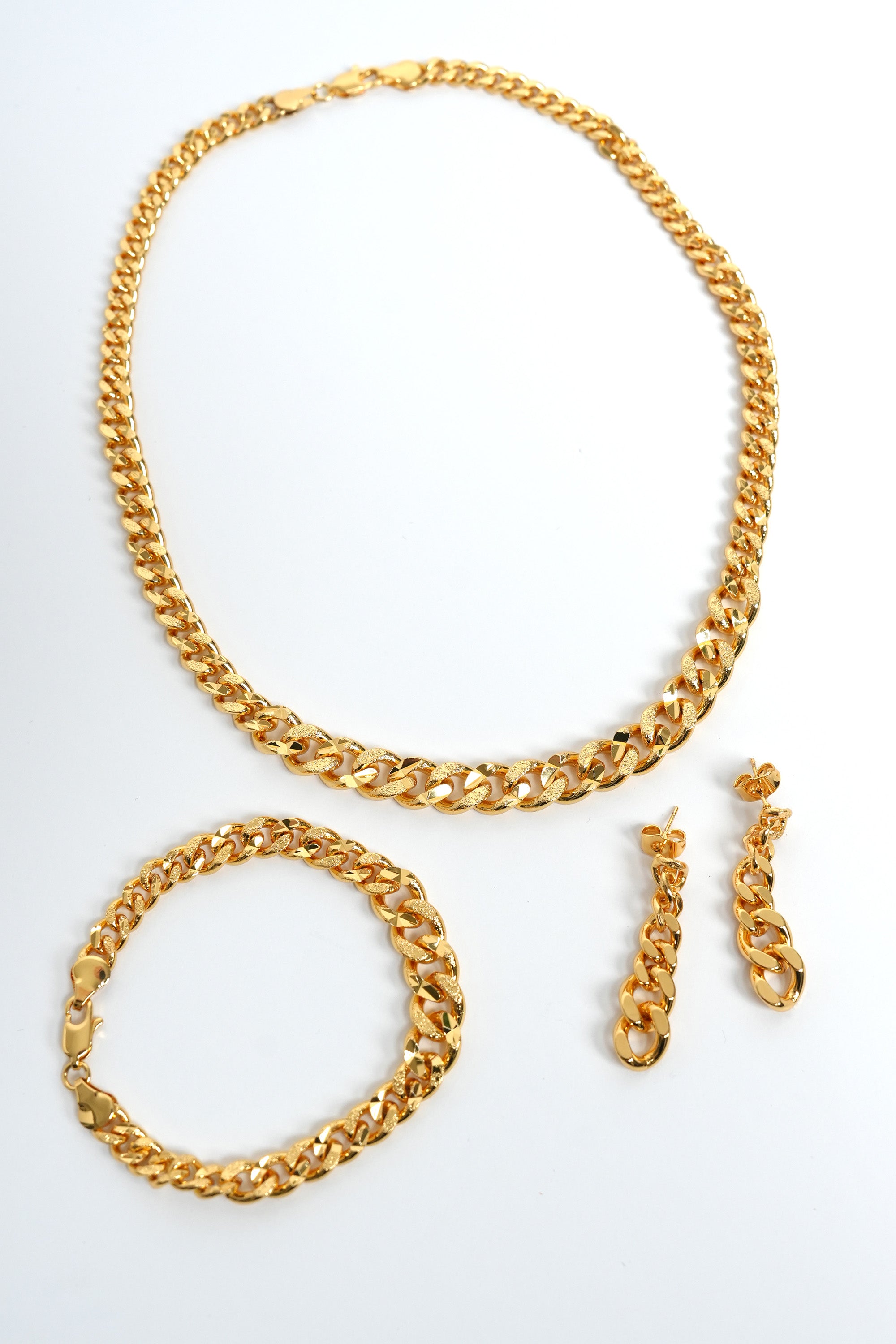 Gurmet Asal Zincir 22K Altın Kaplama Kolye Set