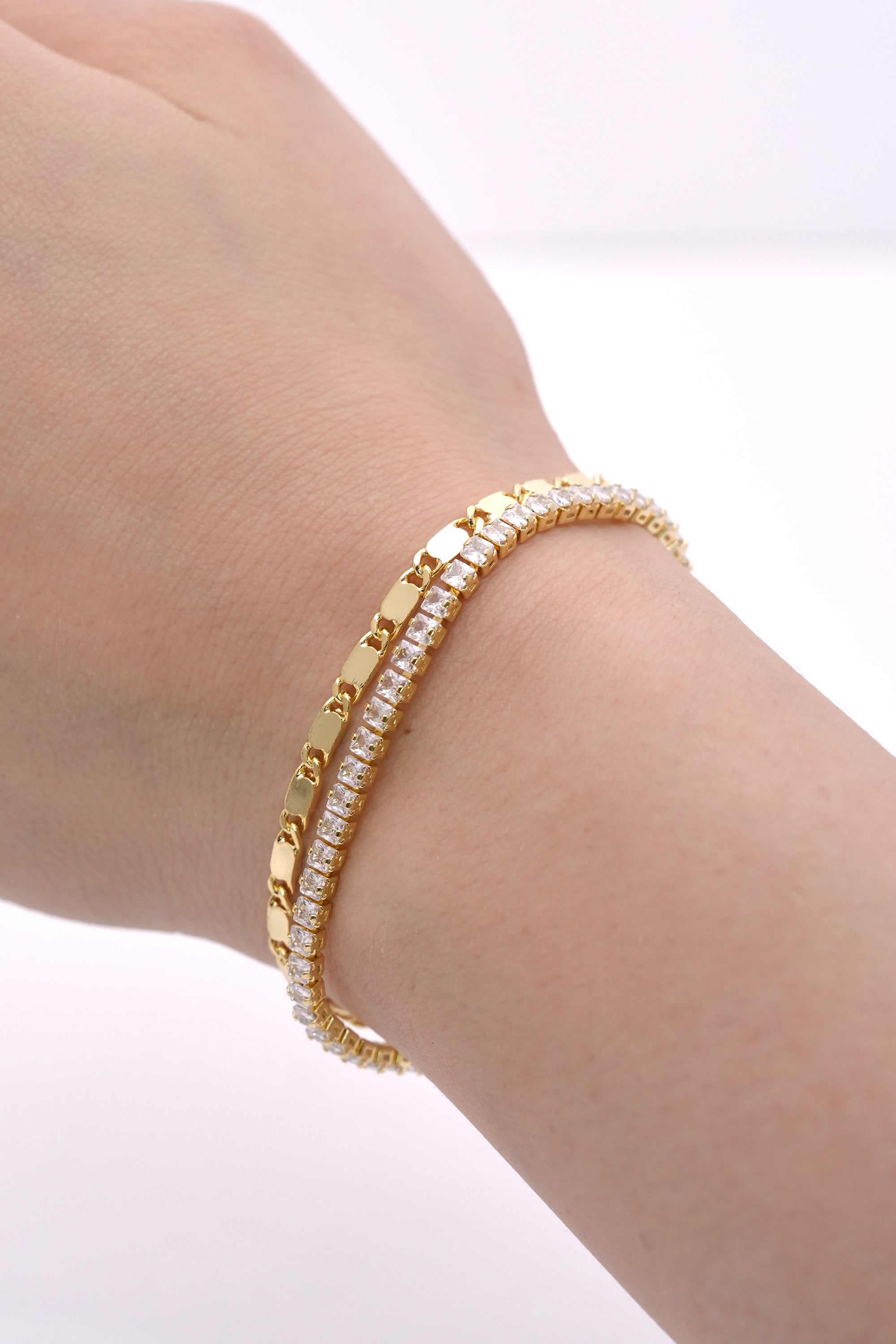 Işıltı Rayı 14K Altın Kaplama Luxe Bileklik