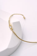 Kristal Kilit 14K Altın Kaplama Luxe Bileklik