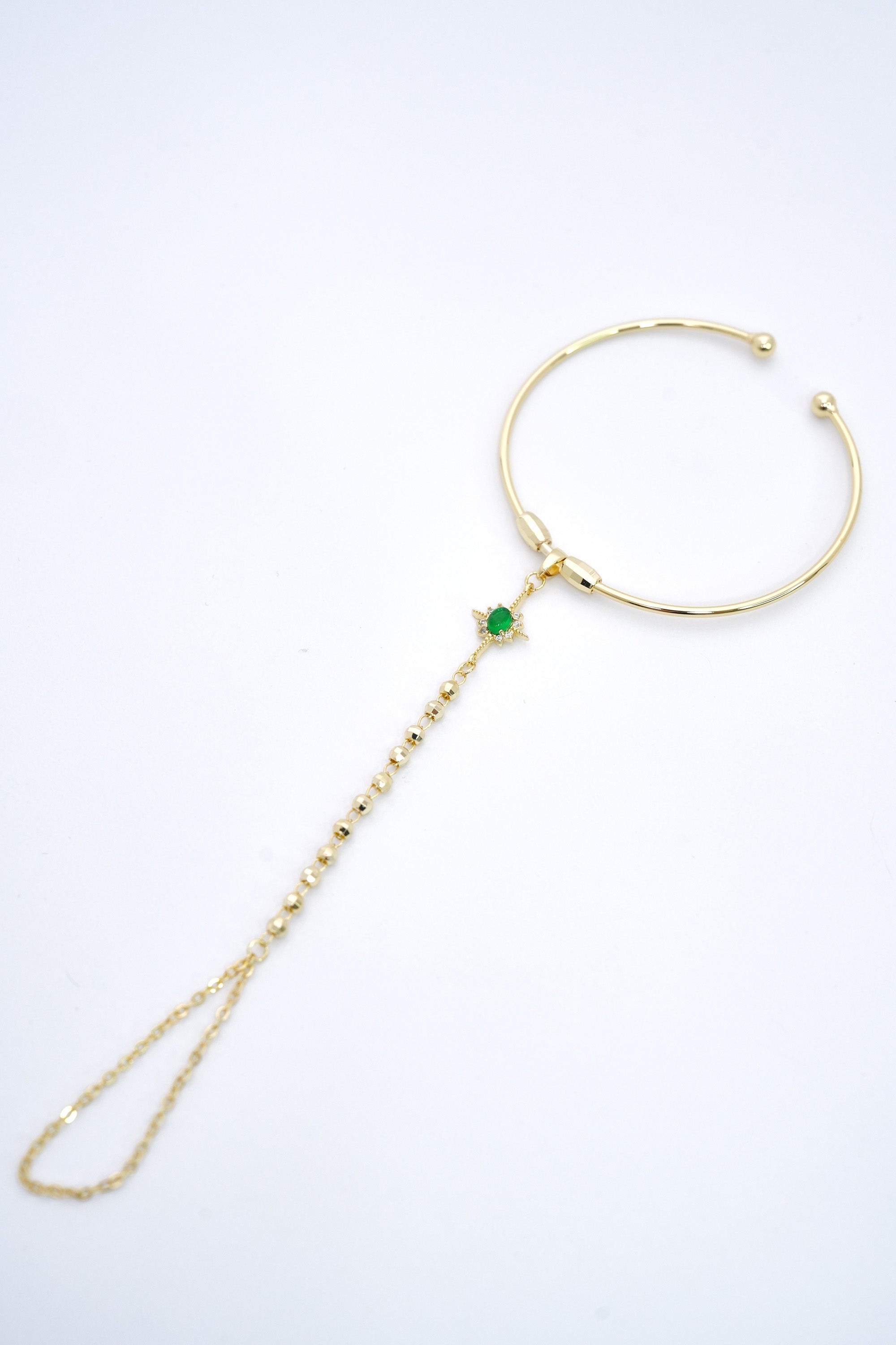 Yeşil Denge 14K Altın Kaplama Şahmeran