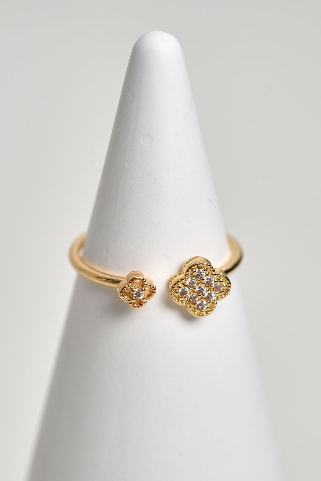 İkili Şans 14K Altın Kaplama Vintage Yüzük