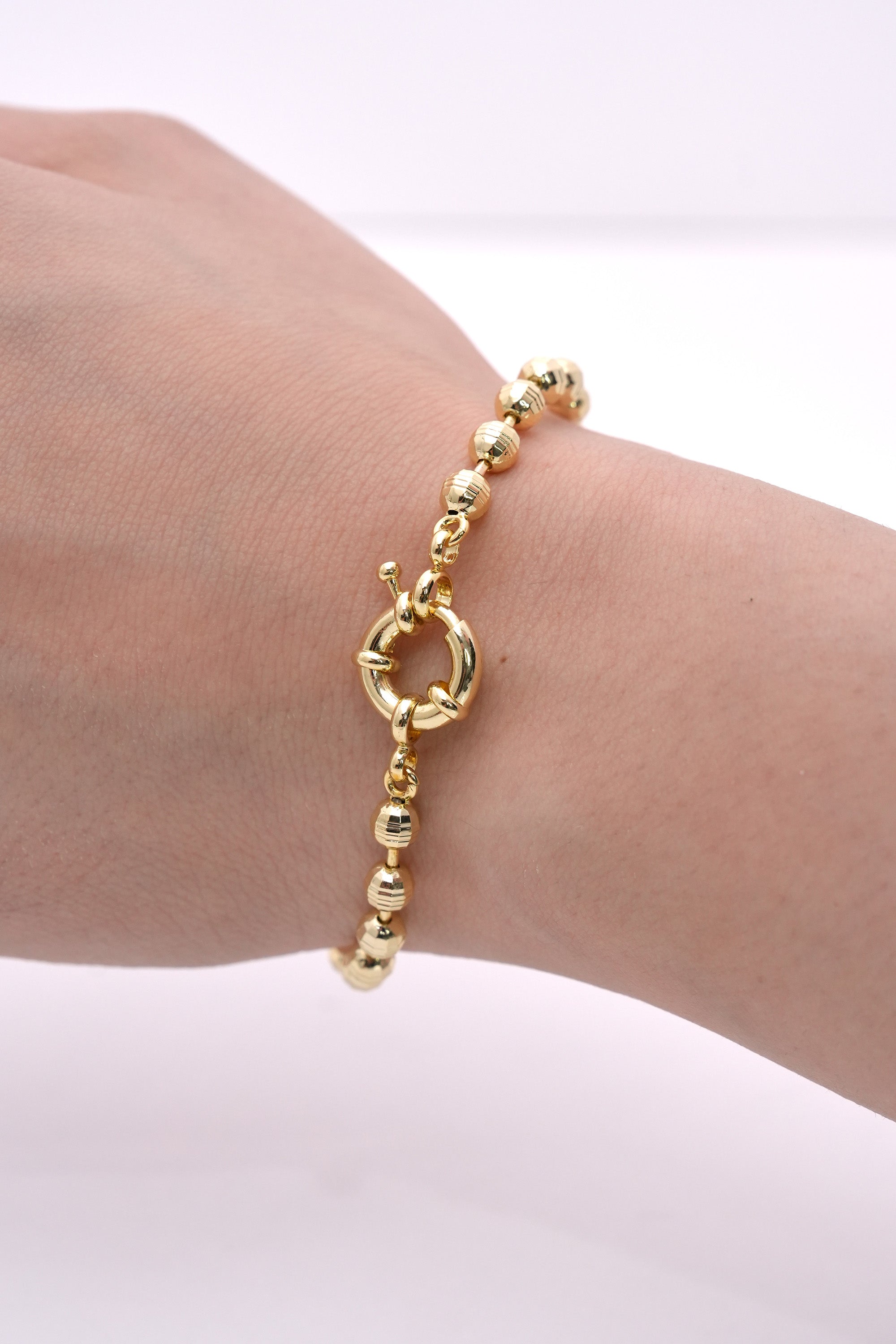 Altın Boncuk 14K Altın Kaplama Luxe Bileklik