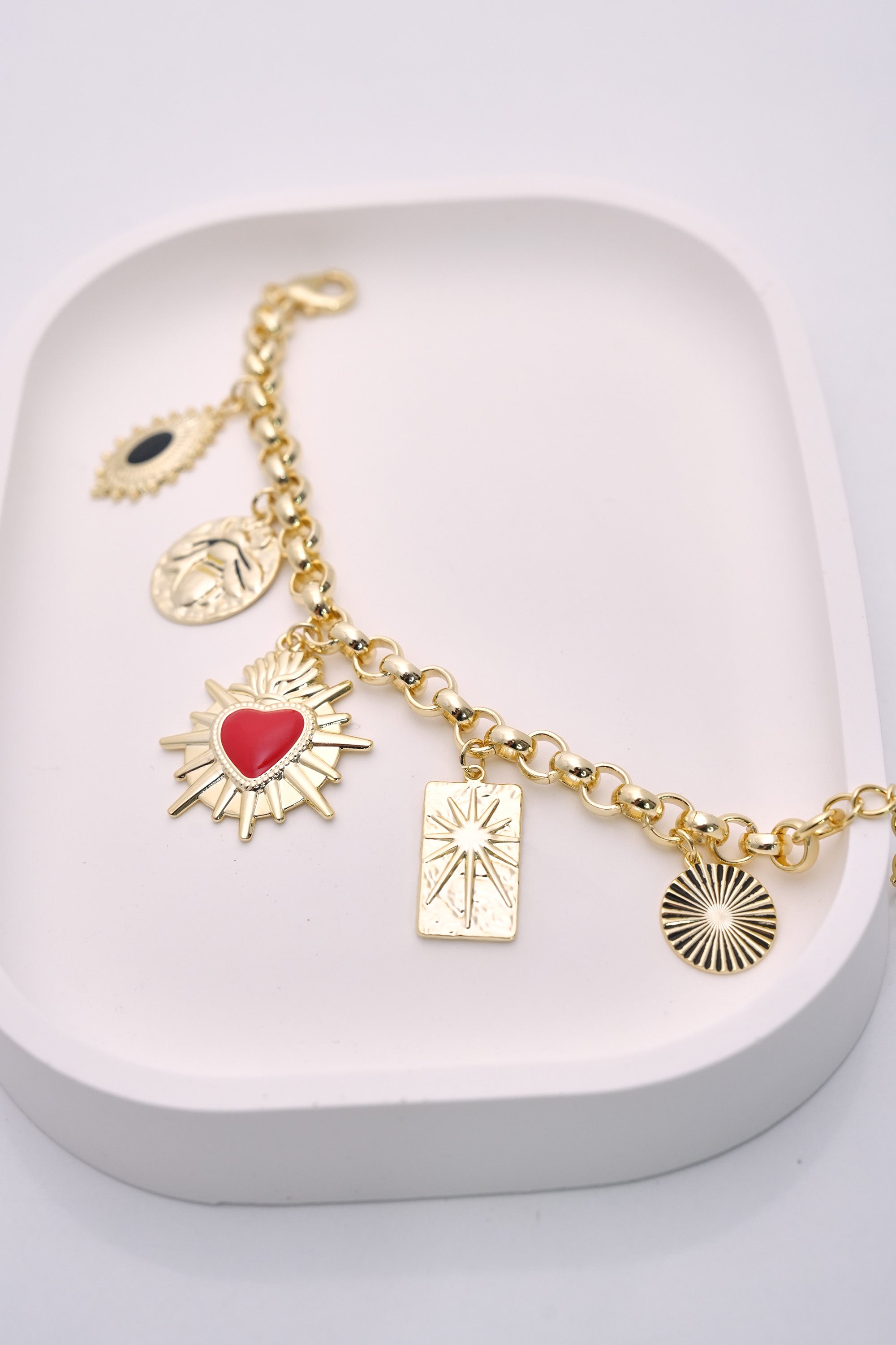 Şans Charmları 14K Altın Kaplama Luxe Bileklik