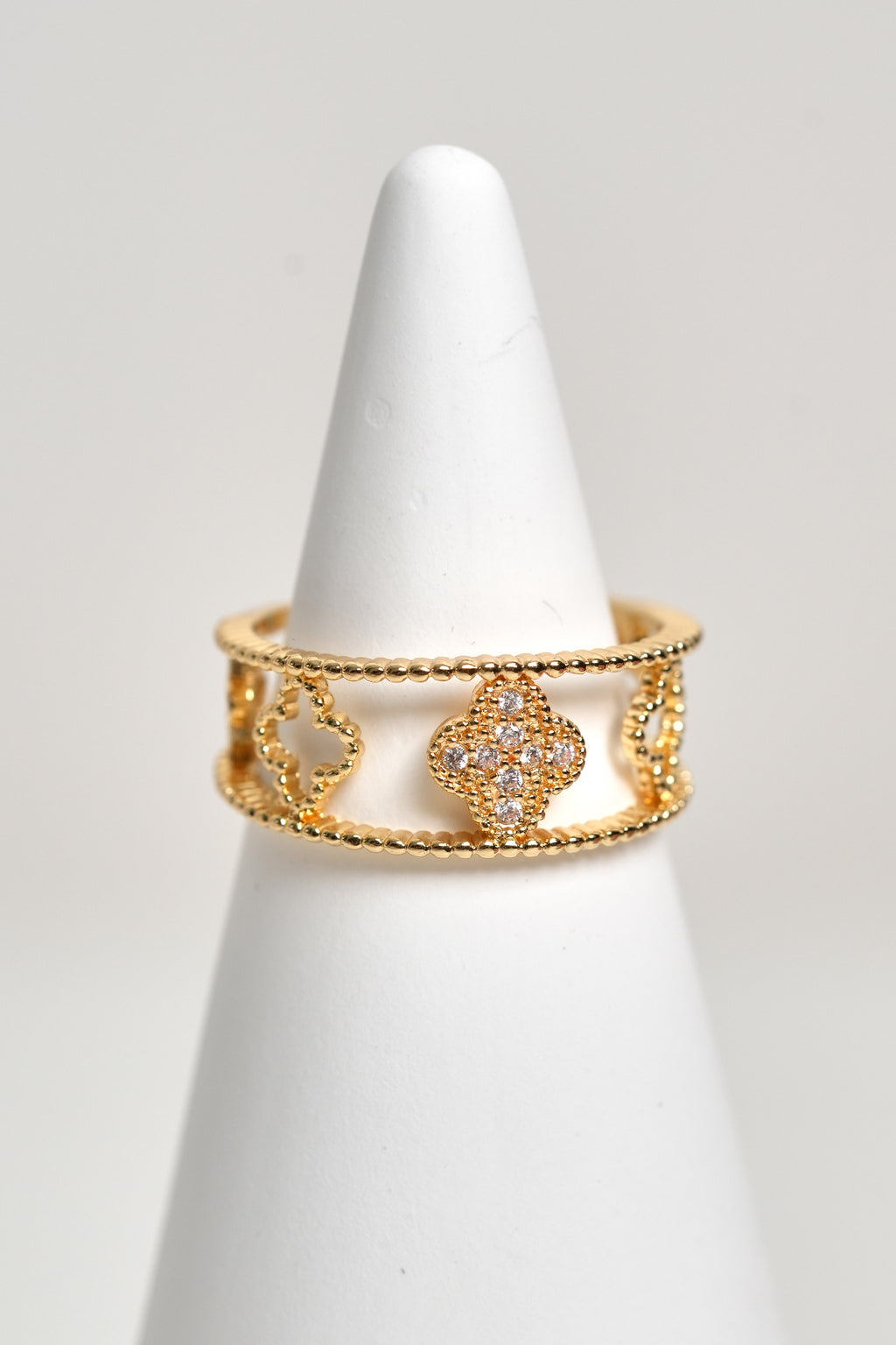 Kader Çarkı 14K Altın Kaplama Vintage Yüzük