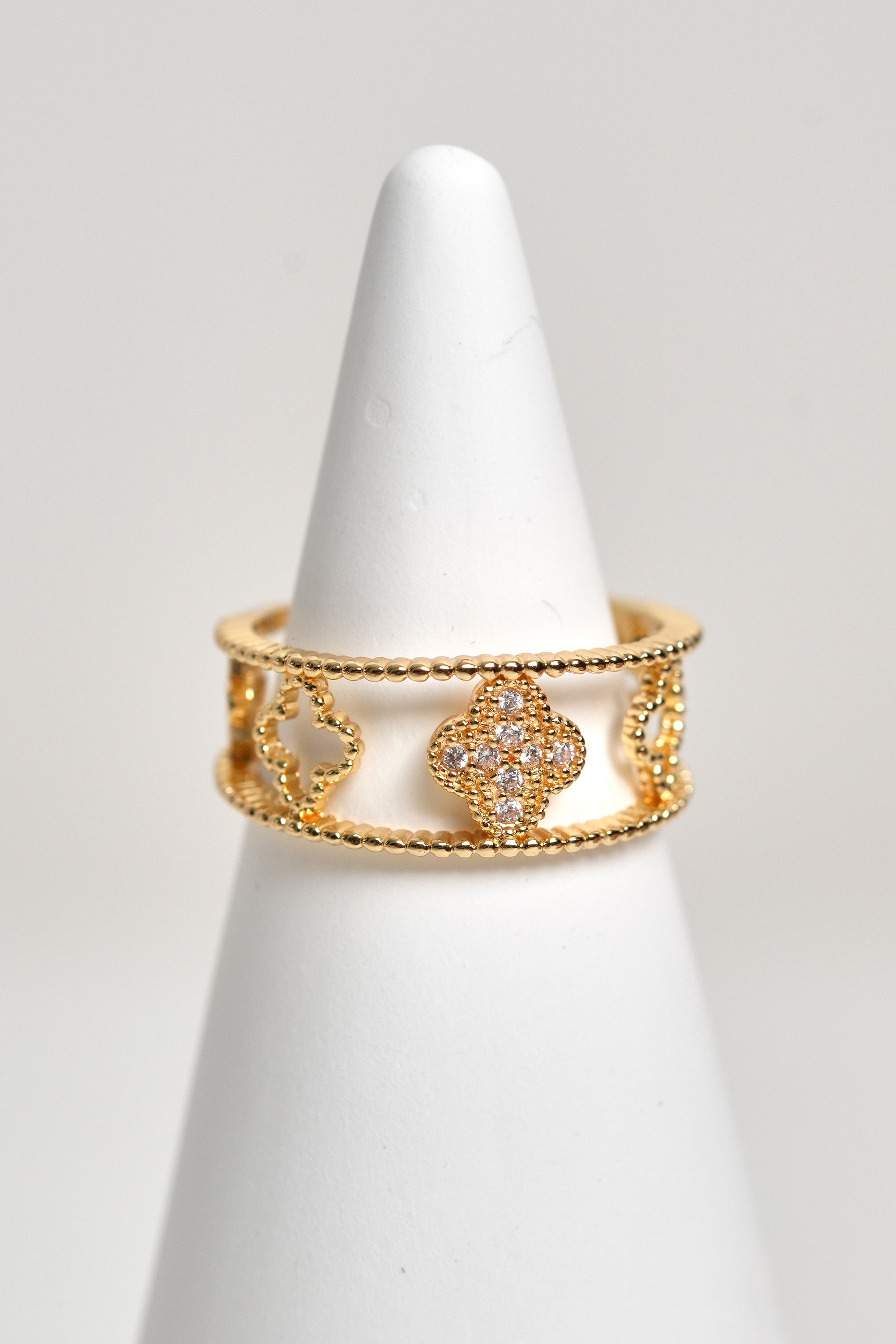 Kader Çarkı 14K Altın Kaplama Vintage Yüzük