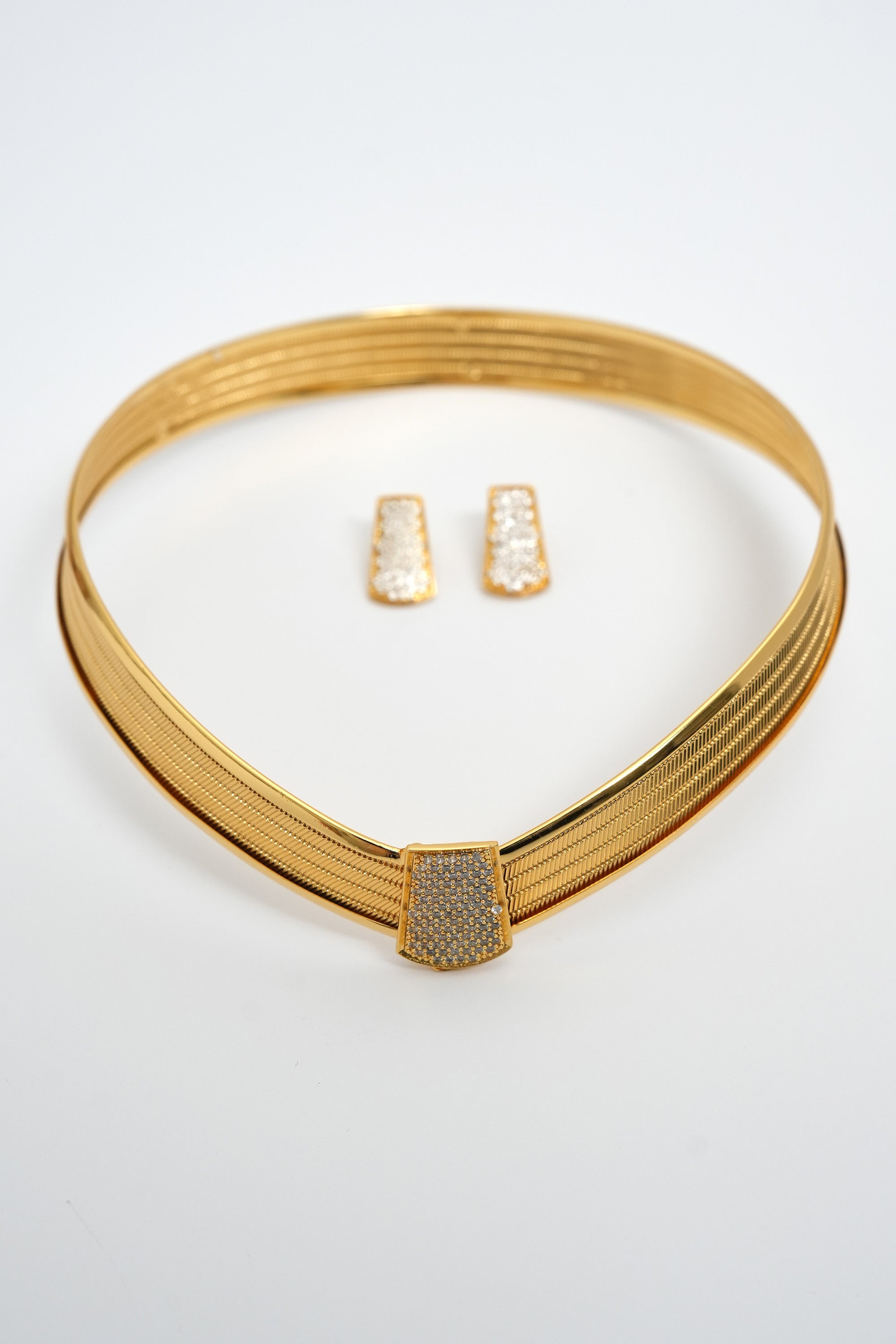 Trabzon Hasır 22K Altın Kaplama Kolye Set