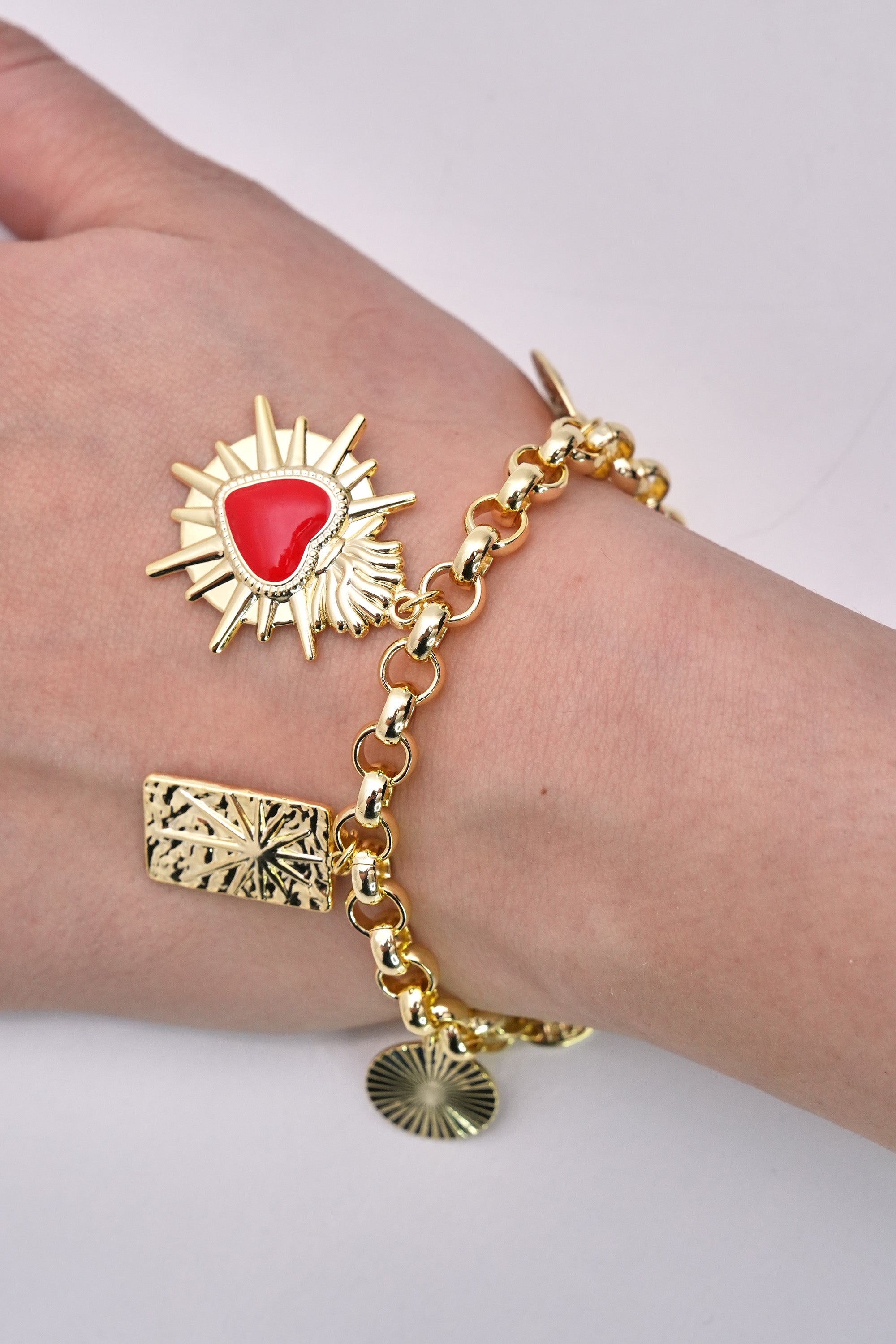 Şans Charmları 14K Altın Kaplama Luxe Bileklik