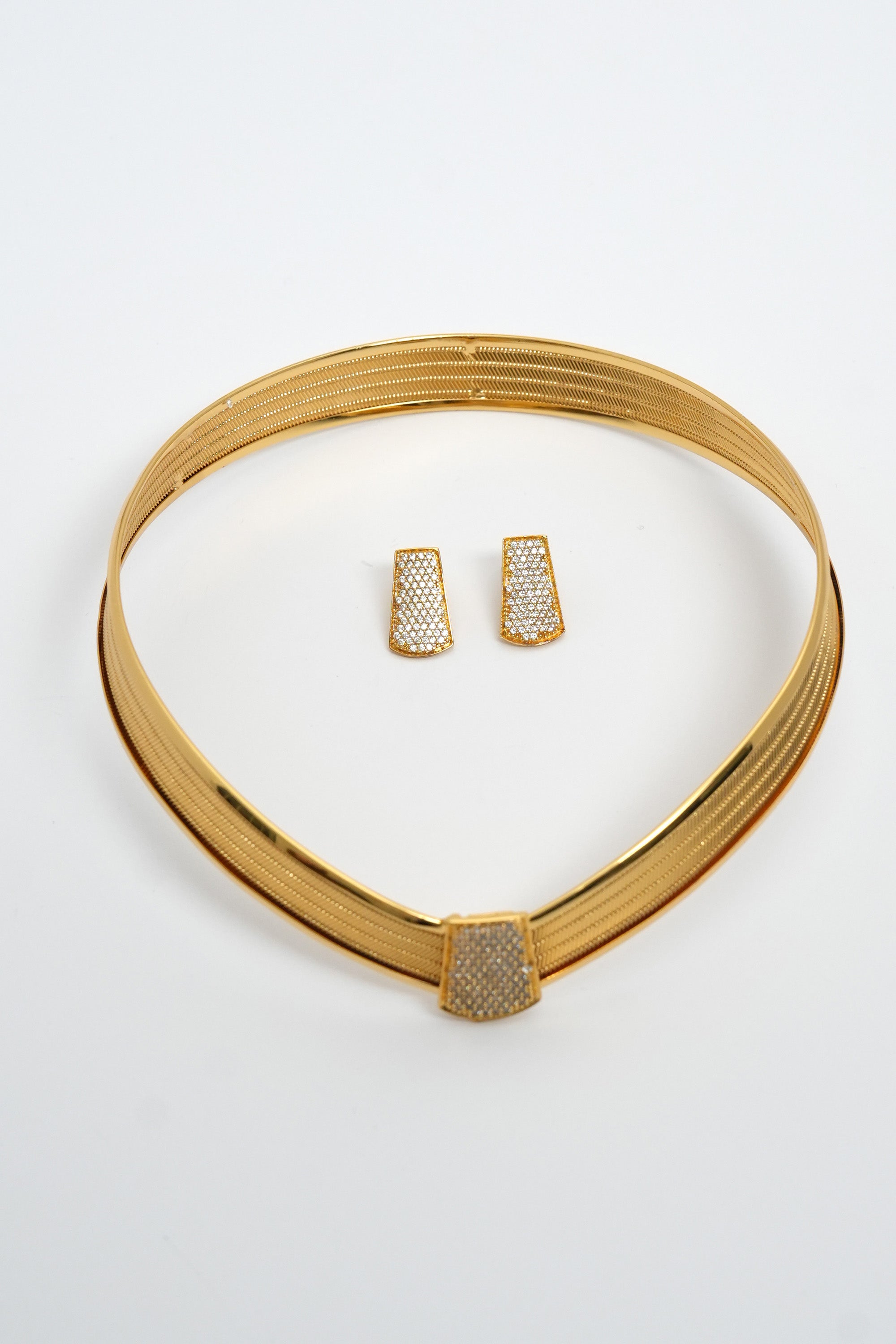 Trabzon Hasır 22K Altın Kaplama Kolye Set