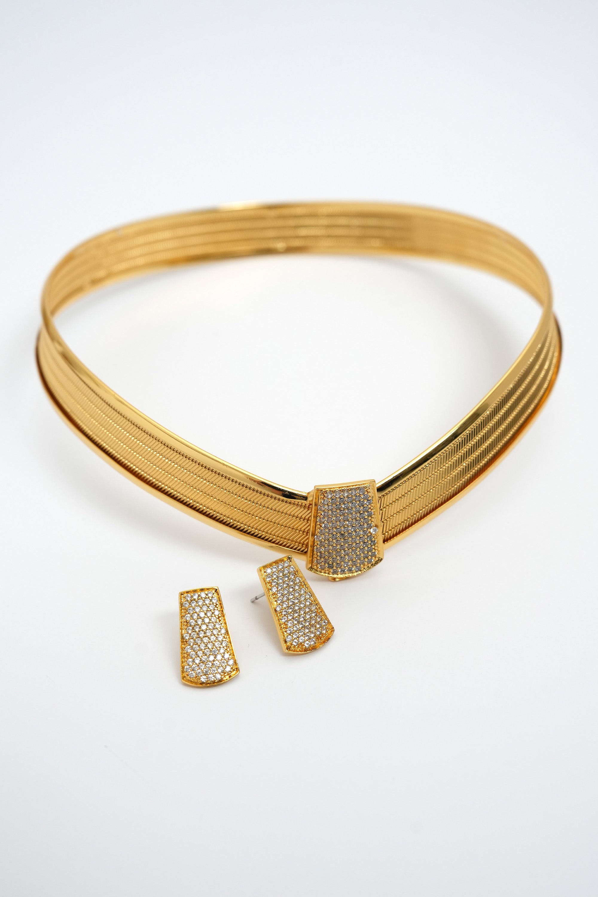 Trabzon Hasır 22K Altın Kaplama Kolye Set