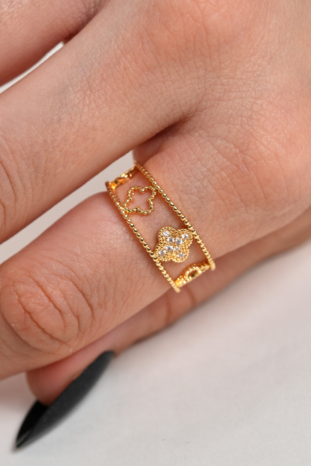 Kader Çarkı 14K Altın Kaplama Vintage Yüzük