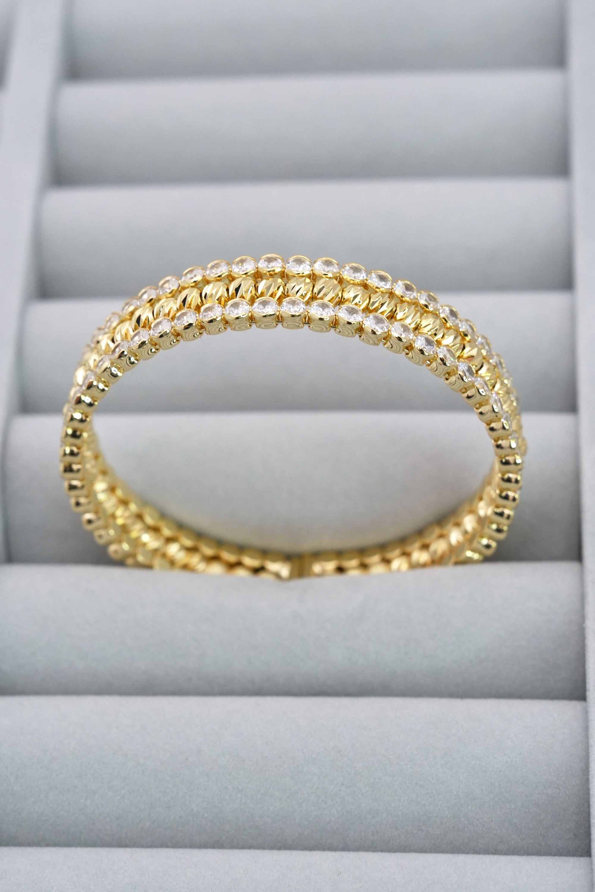 Prenses Katı 14K Altın Kaplama Luxe Bileklik