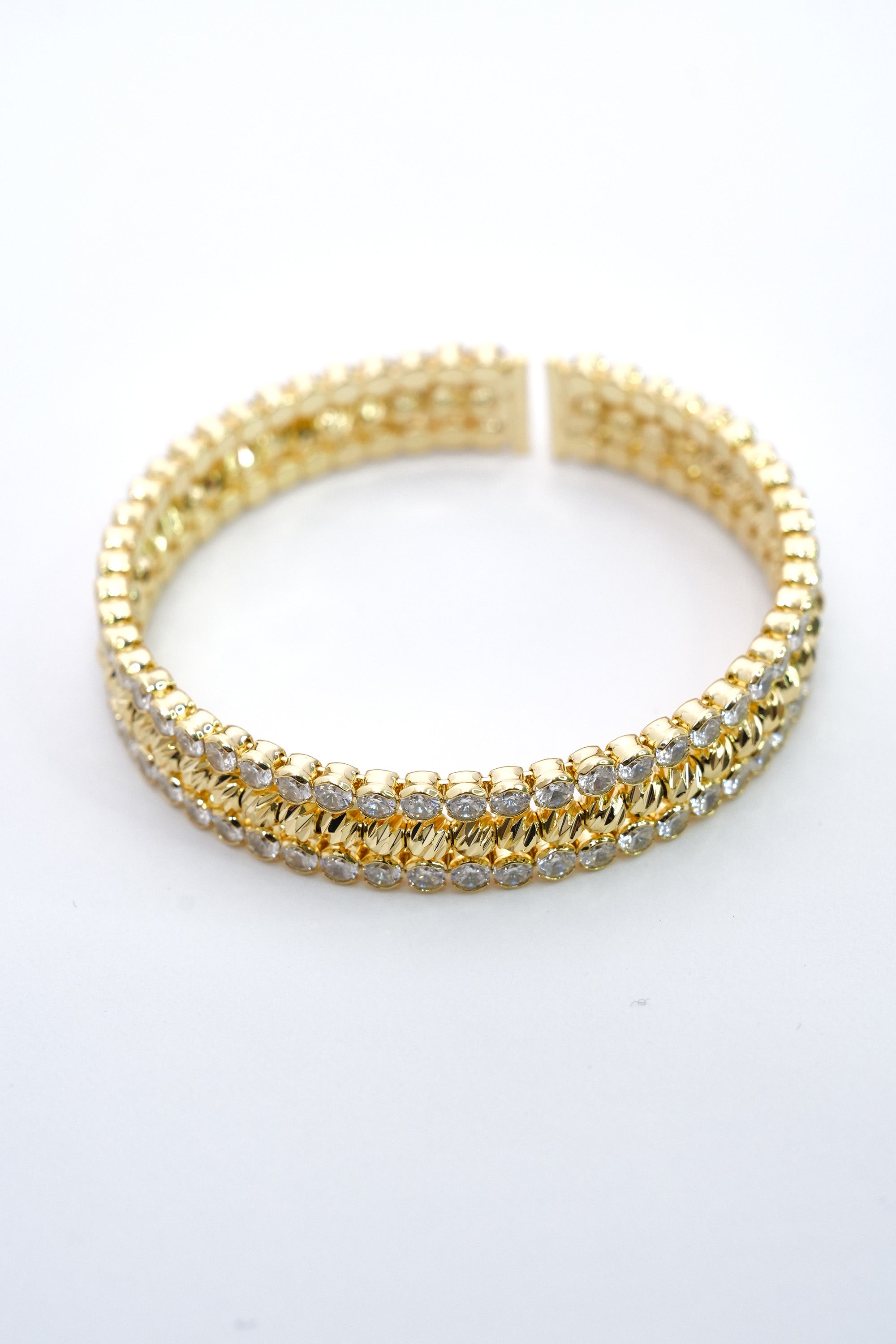 Prenses Katı 14K Altın Kaplama Luxe Bileklik