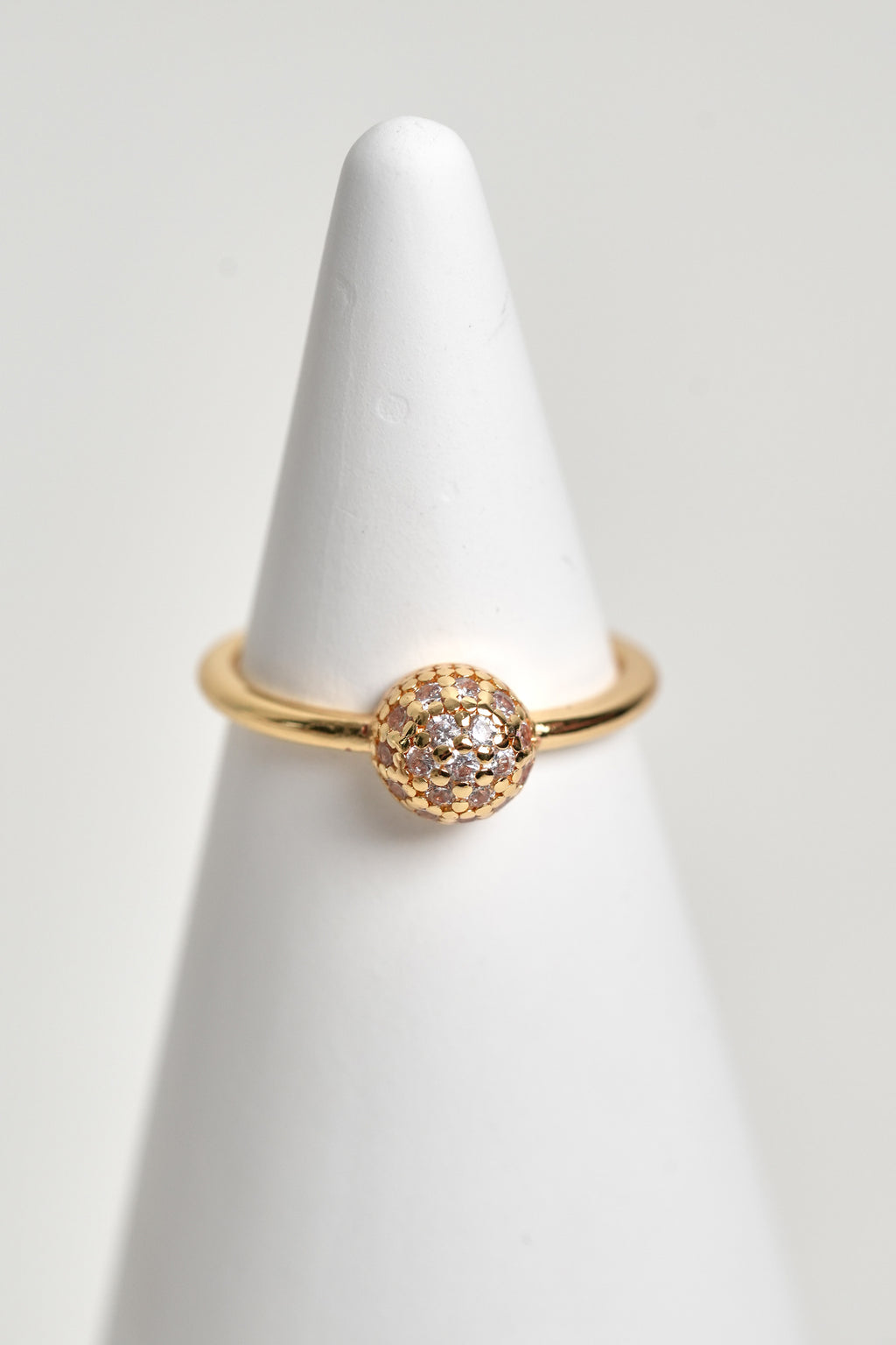 Altın Küre 14K Altın Kaplama Vintage Yüzük