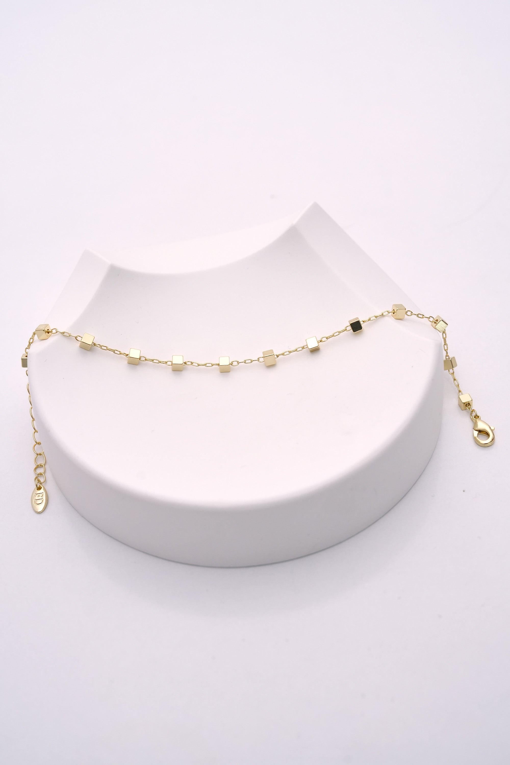 Kare Ritmi 14K Altın Kaplama Luxe Bileklik