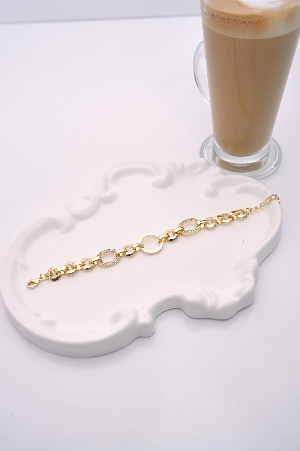 Halka Köprü 14K Altın Kaplama Luxe Bileklik