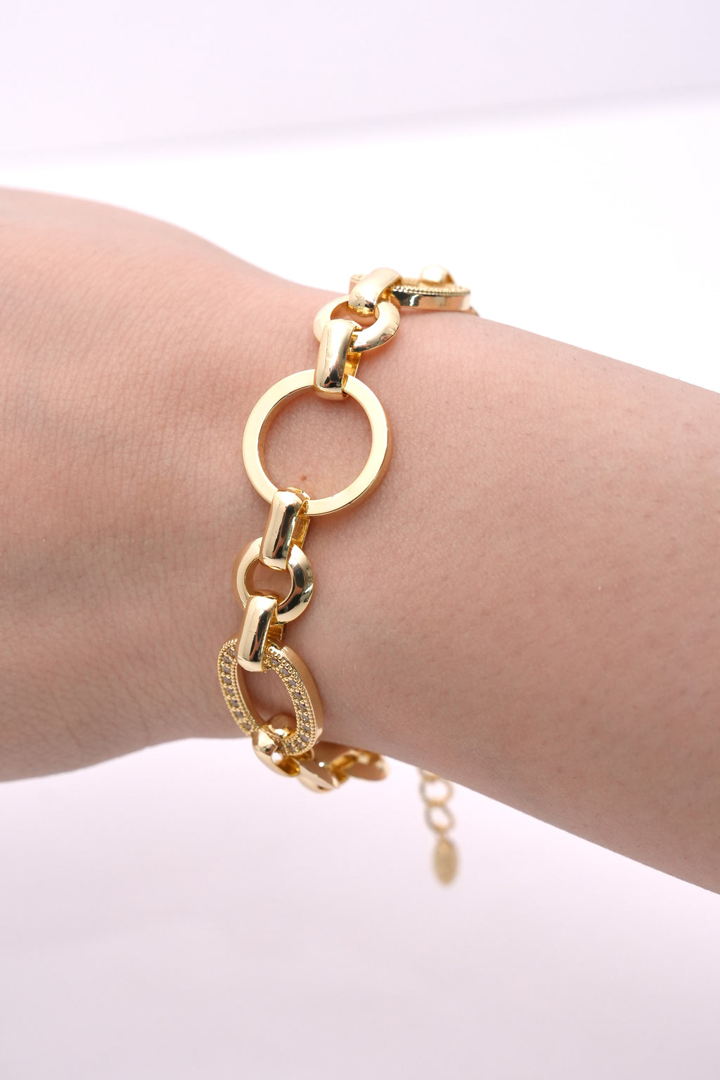 Halka Köprü 14K Altın Kaplama Luxe Bileklik