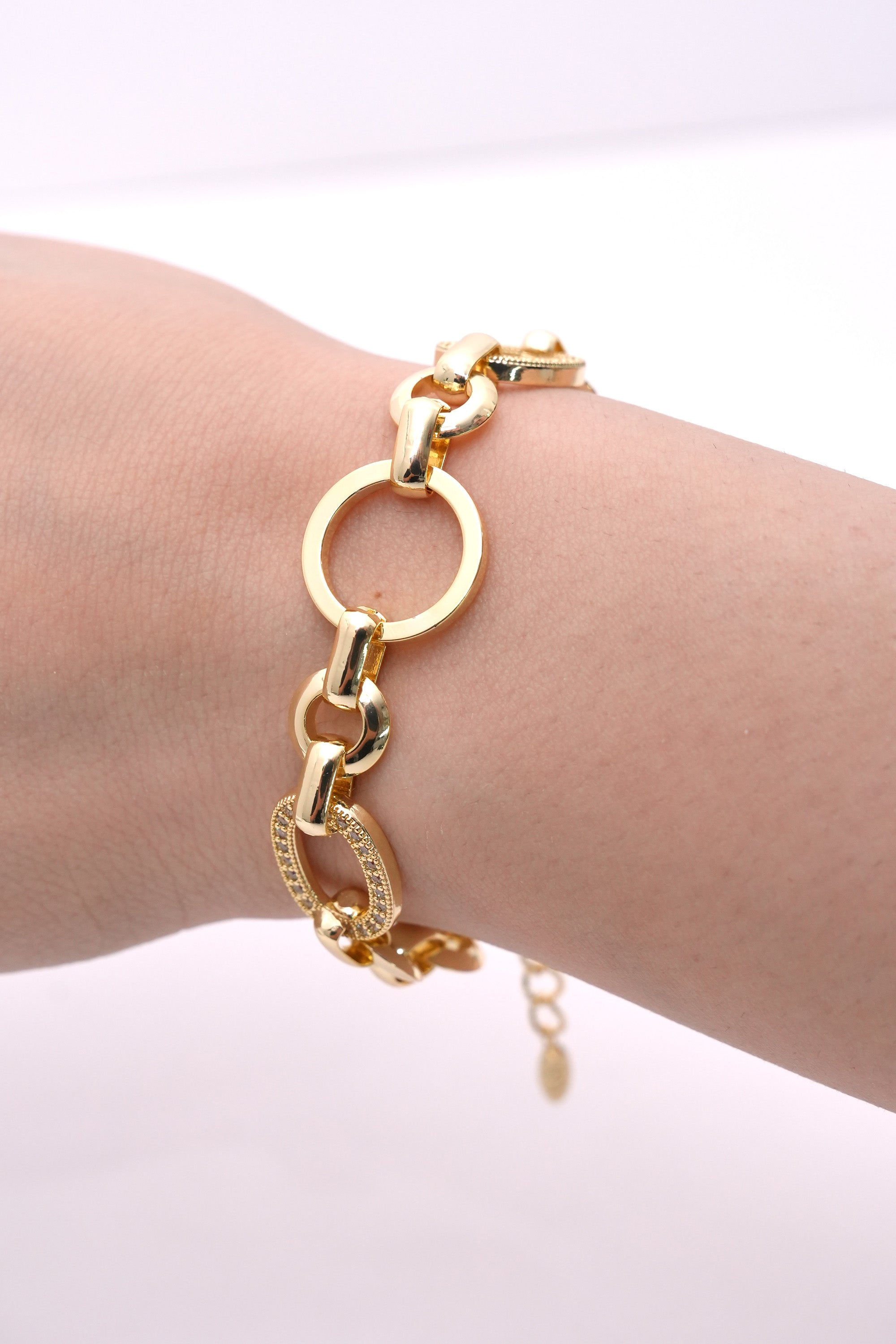 Halka Köprü 14K Altın Kaplama Luxe Bileklik