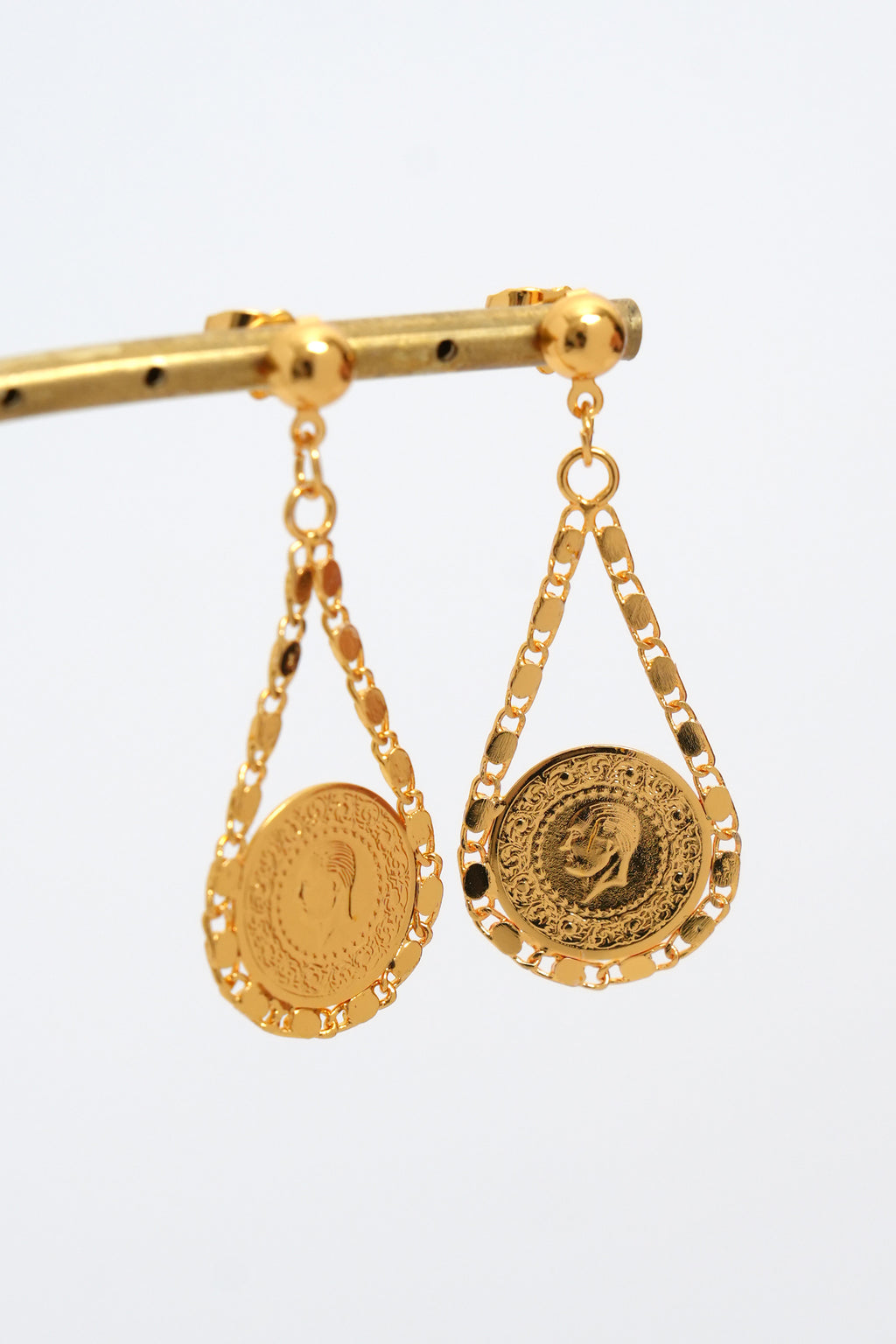 Saltanat İzi 22K Altın Kaplama Küpe