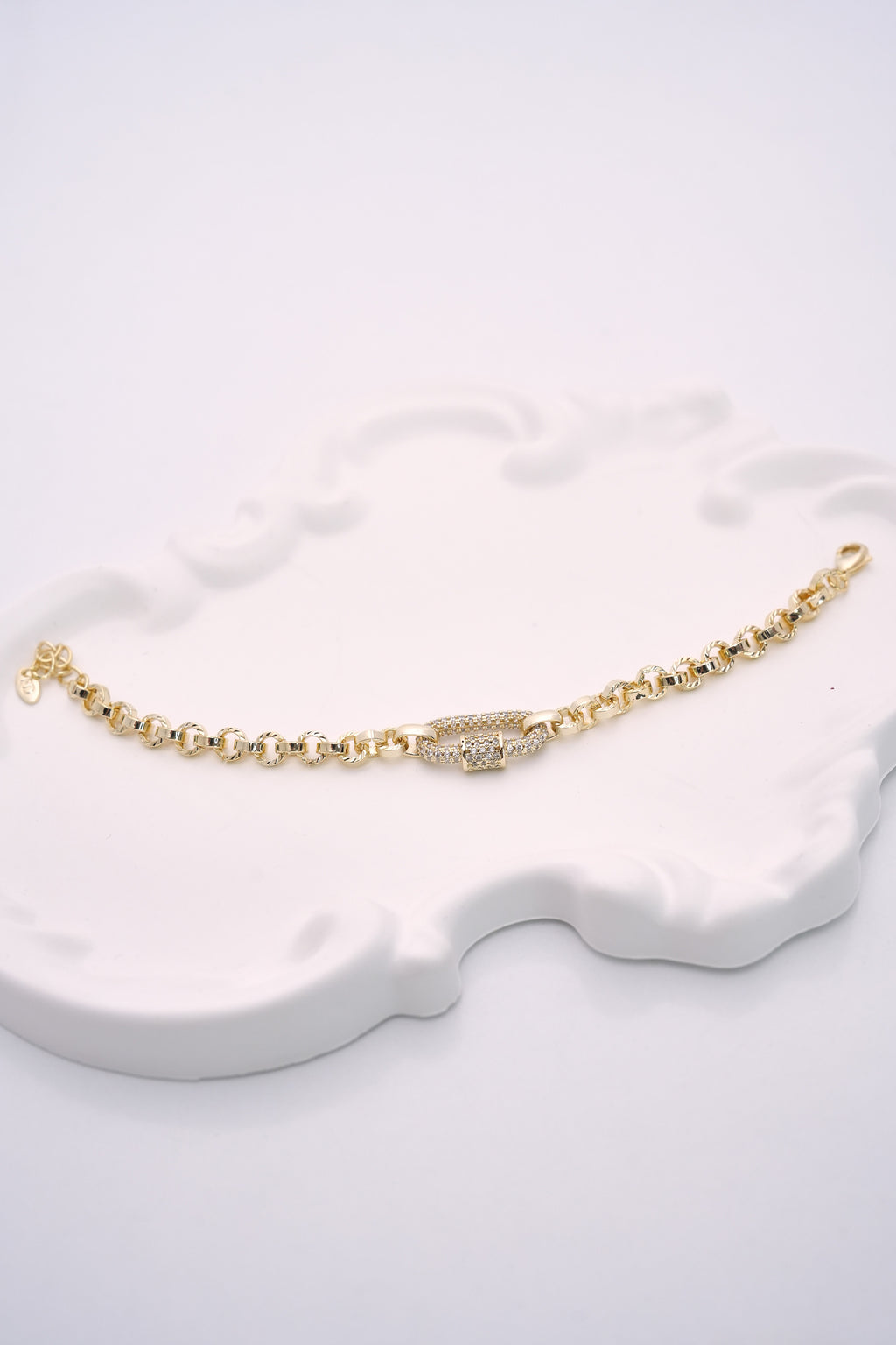 Şehir Kilidi 14K Altın Kaplama Luxe Bileklik