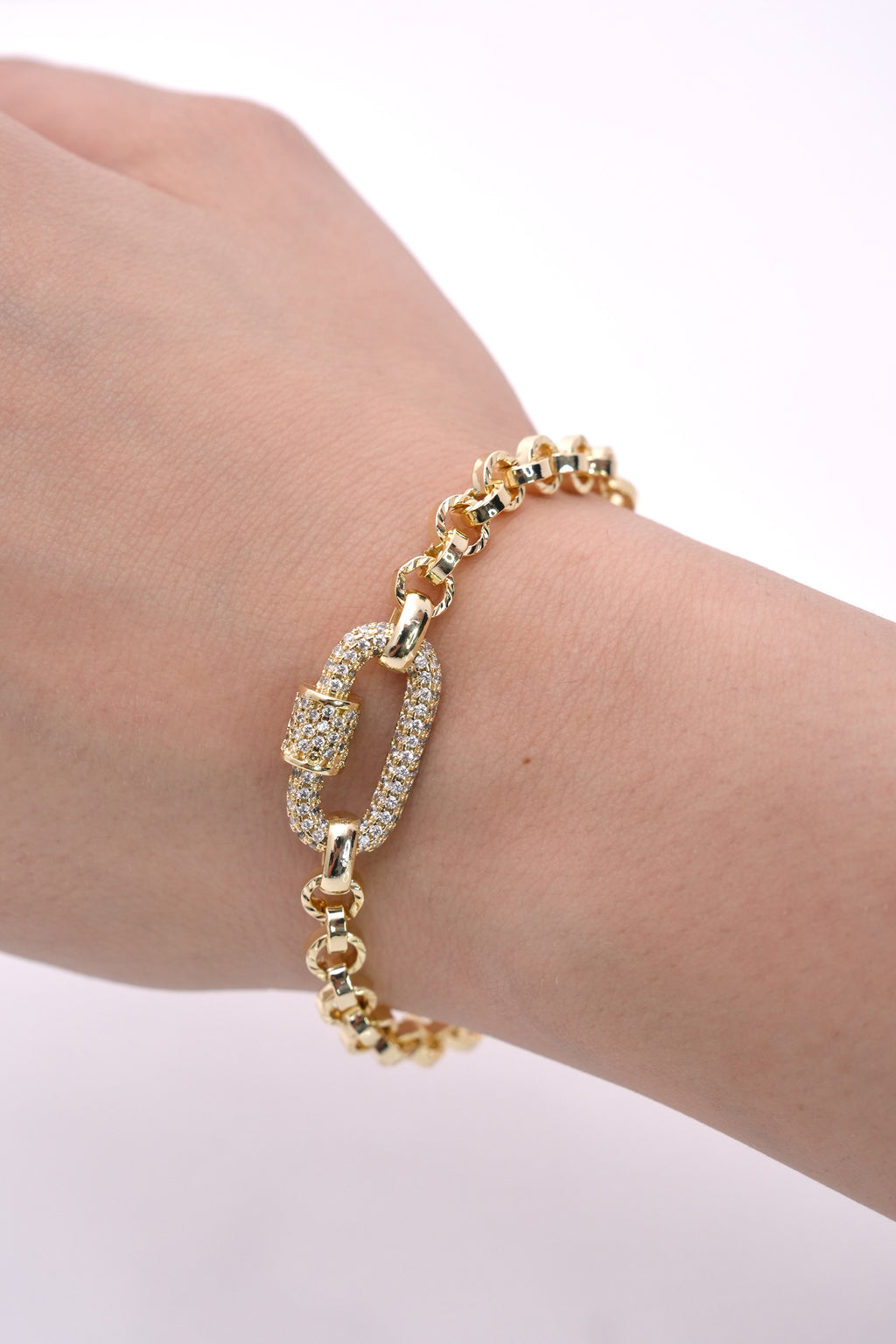 Şehir Kilidi 14K Altın Kaplama Luxe Bileklik