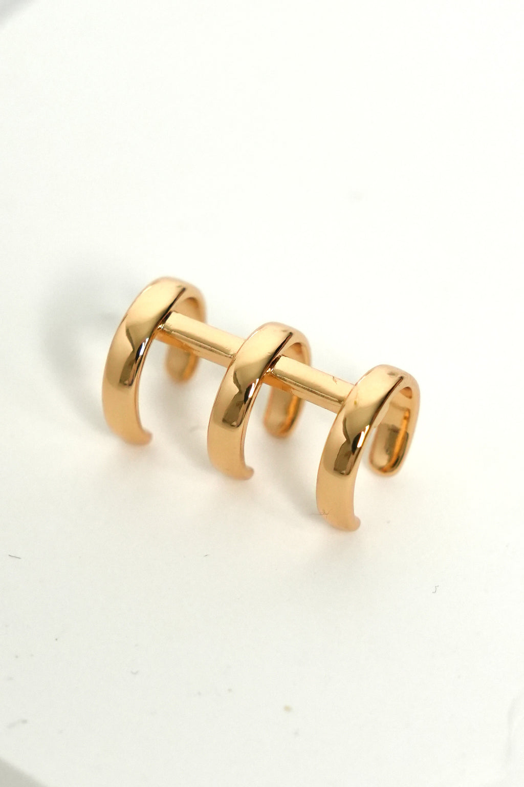 Altın Paralel Halka Ear Cuff Luxe Küpe