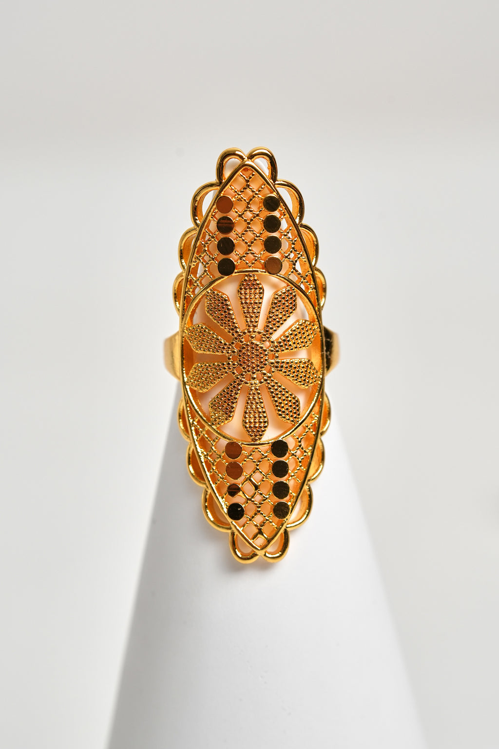 Osmanlı Güneşi 22K Altın Kaplama Yüzük