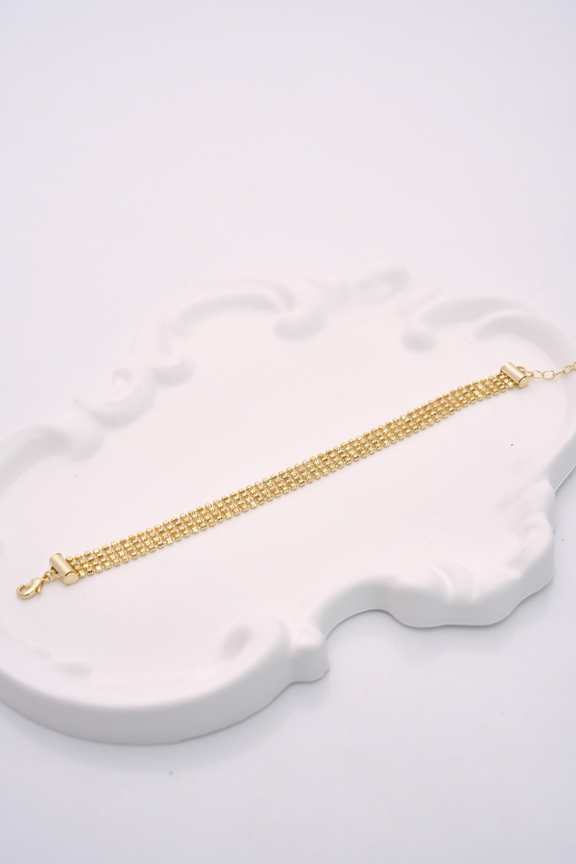 Zamansız Doku 14K Altın Kaplama Luxe Bileklik