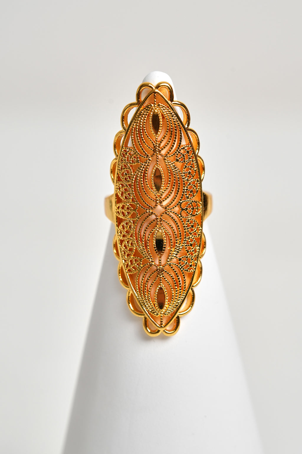 İpek Desen 22K Altın Kaplama Yüzük