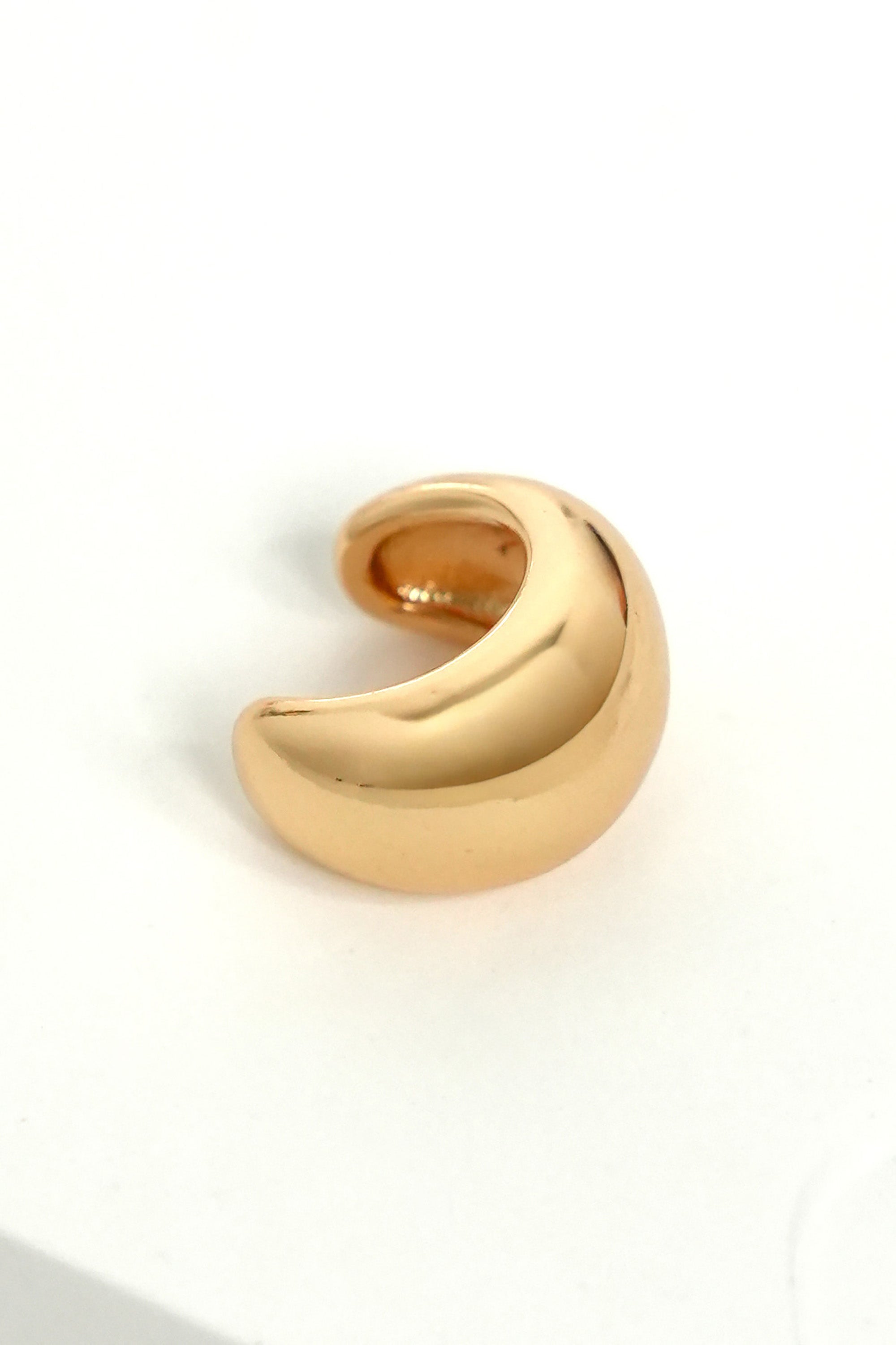 Altın Dolgun Kavis Ear Cuff Luxe Küpe