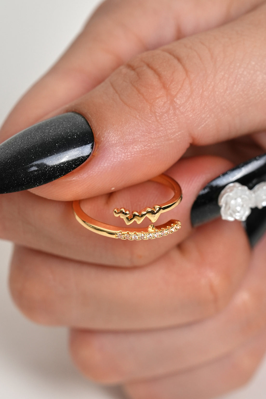 Kalp Ritmi 14K Altın Kaplama Vintage Yüzük